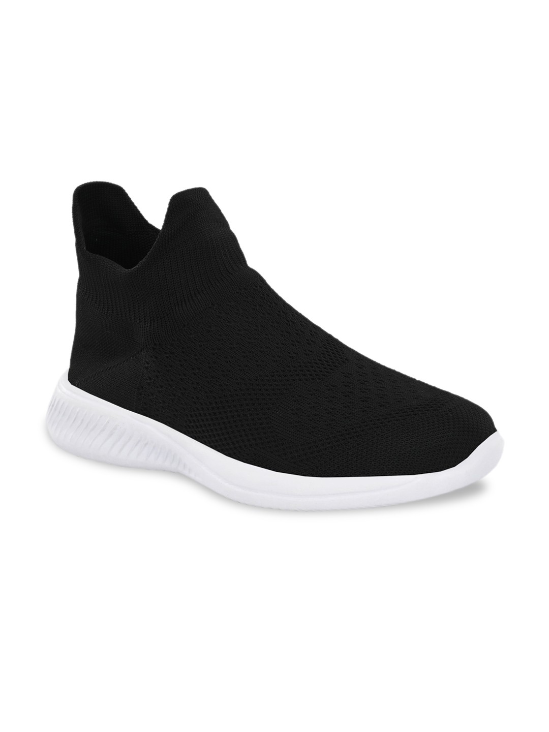

Ferraiolo Men Black Woven Design Slip-On Sneakers