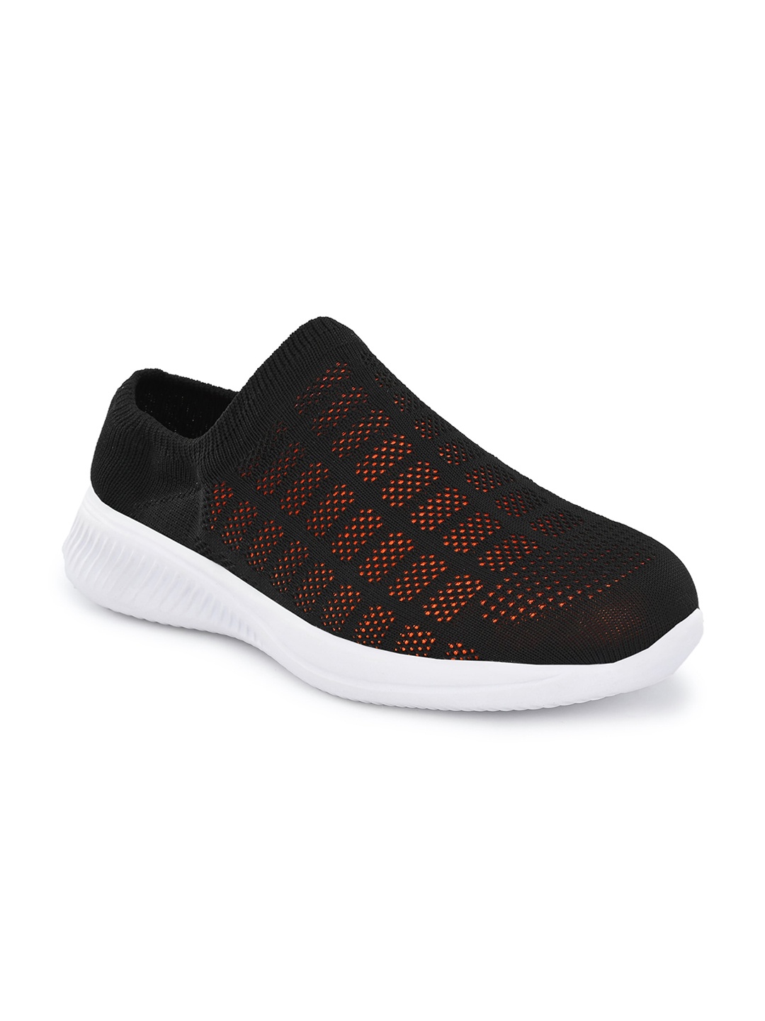 

Ferraiolo Men Black Woven Design Slip-On Sneakers
