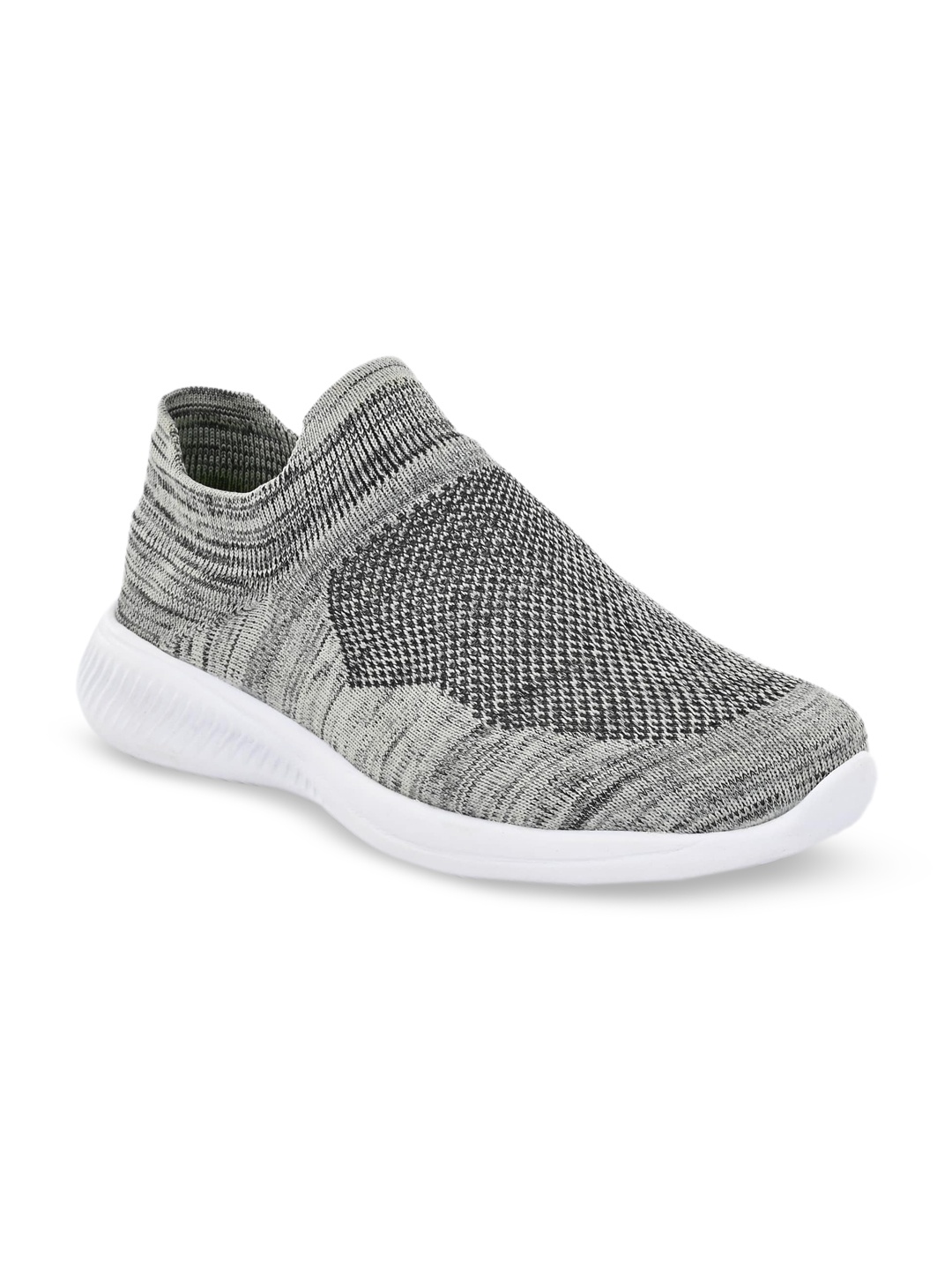 

Ferraiolo Men Grey Woven Design Slip-On Sneakers