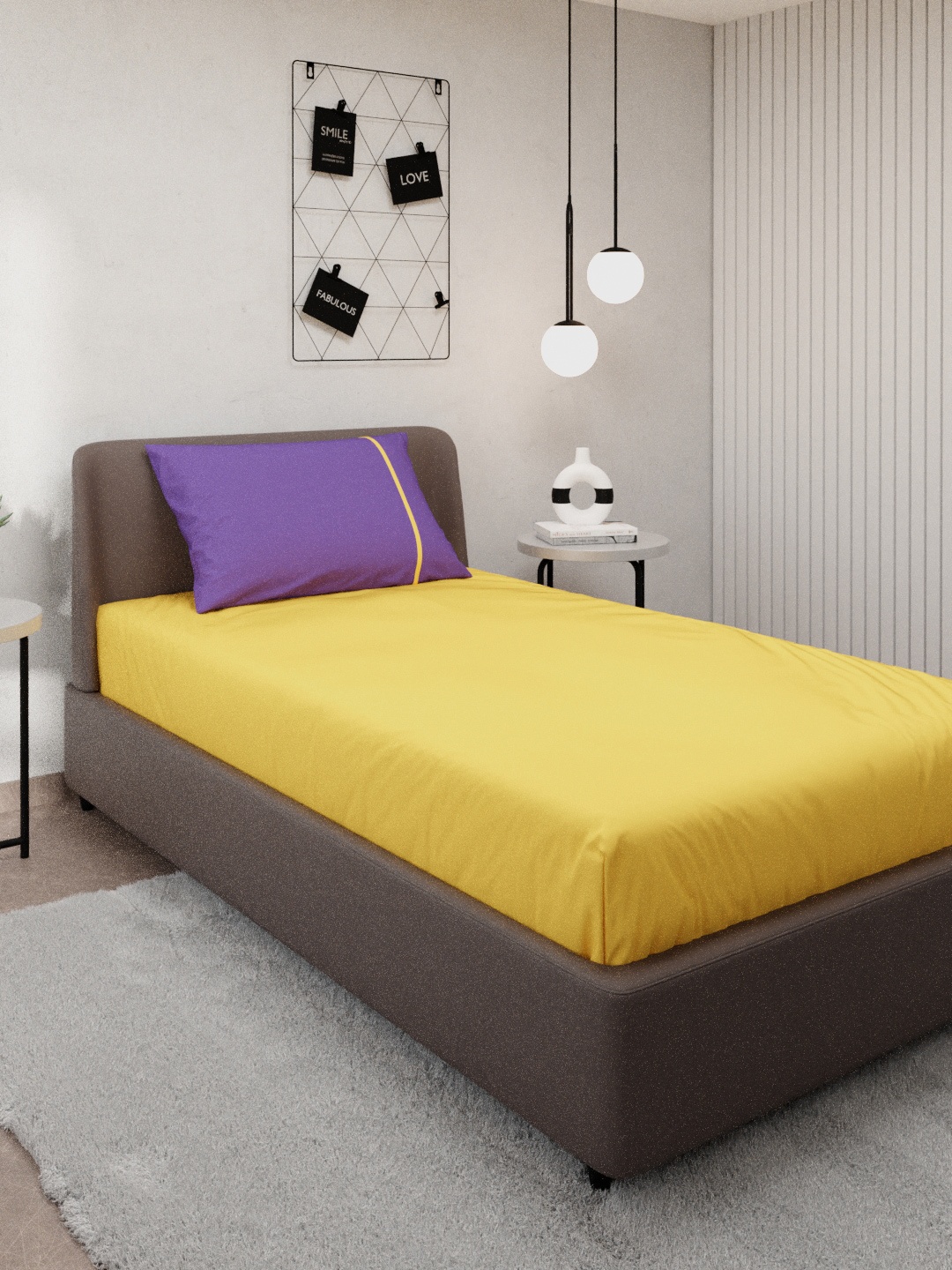 

Stoa Paris Colours Collection Cotton 144 TC Orange & Violet Single Bedsheet With 1 Pillow Cover