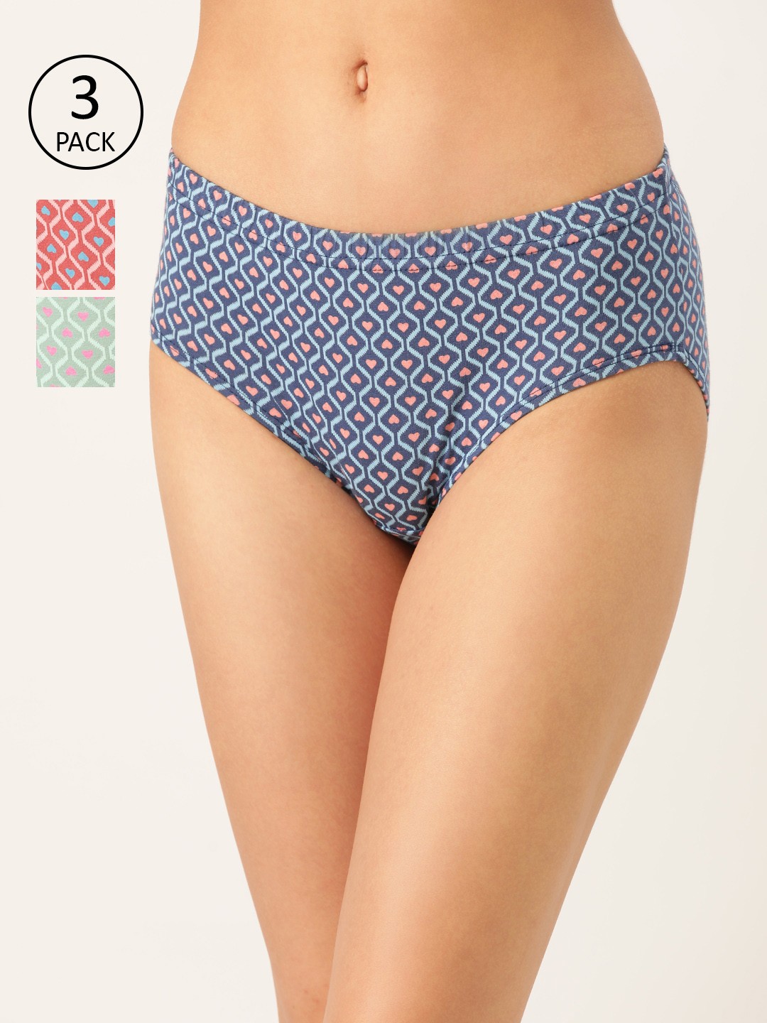 

Lady Lyka Womens Pack of 3 Cotton Hipster Briefs - ROSSEAT-8, Peach
