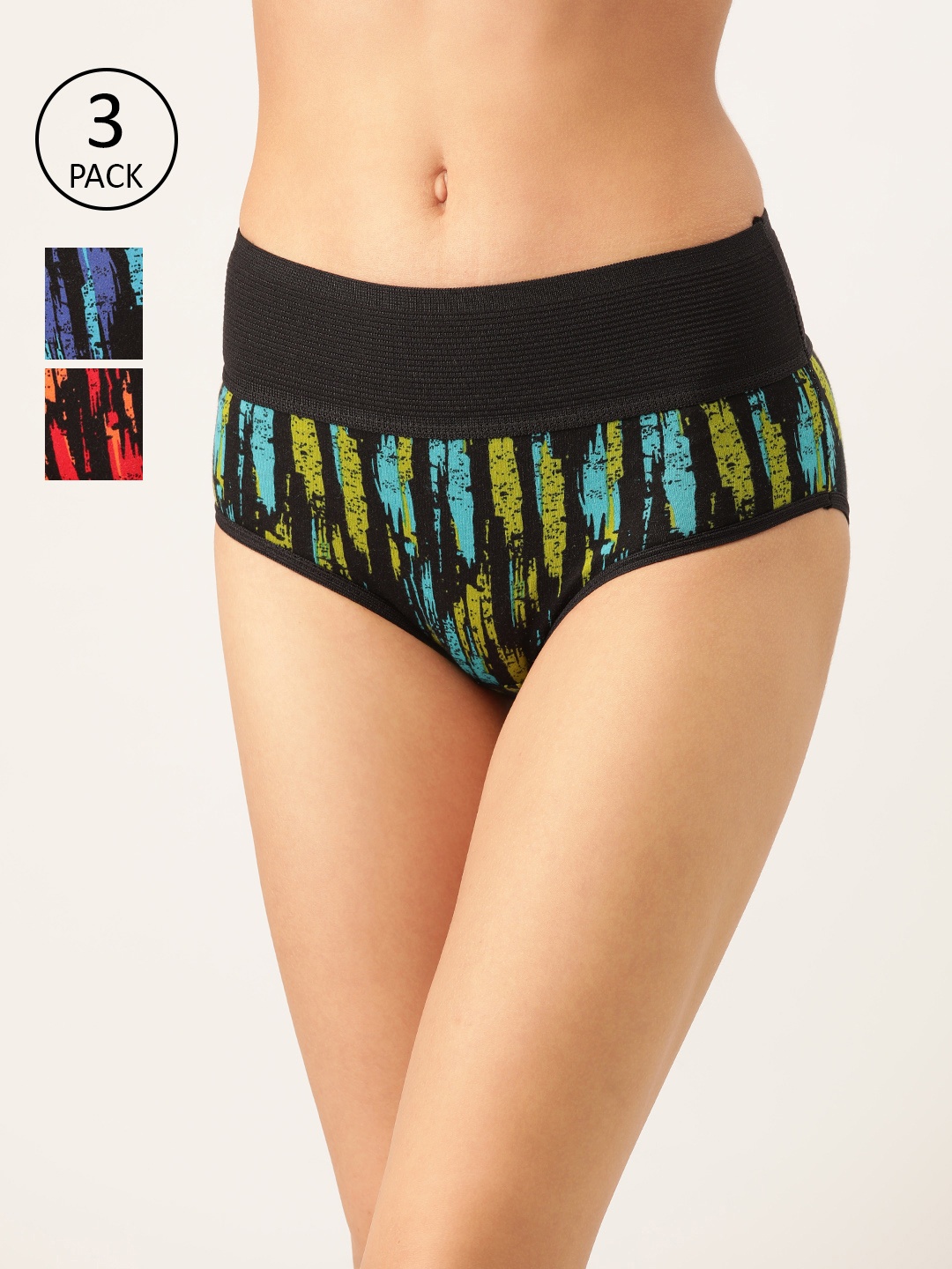 

Lady Lyka Womens Pack of 3 Cotton Hipster Panties - GALAXY-5, Red