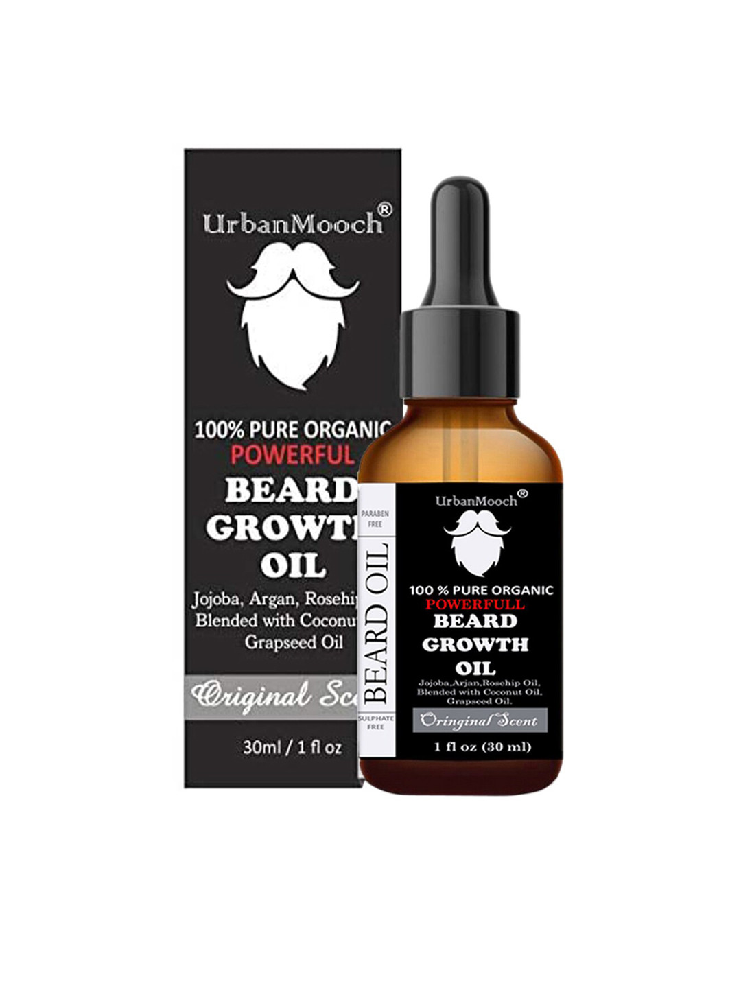 

UrbanMooch Men Set of Beard Oil & Sheesham Wood Beard Comb 30ml, Red