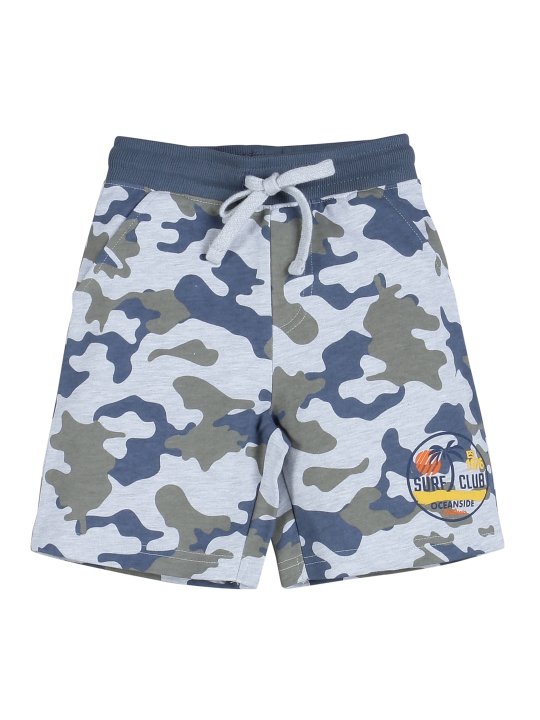 

PLUM TREE Boys Olive Green Camouflage Printed Regular Shorts