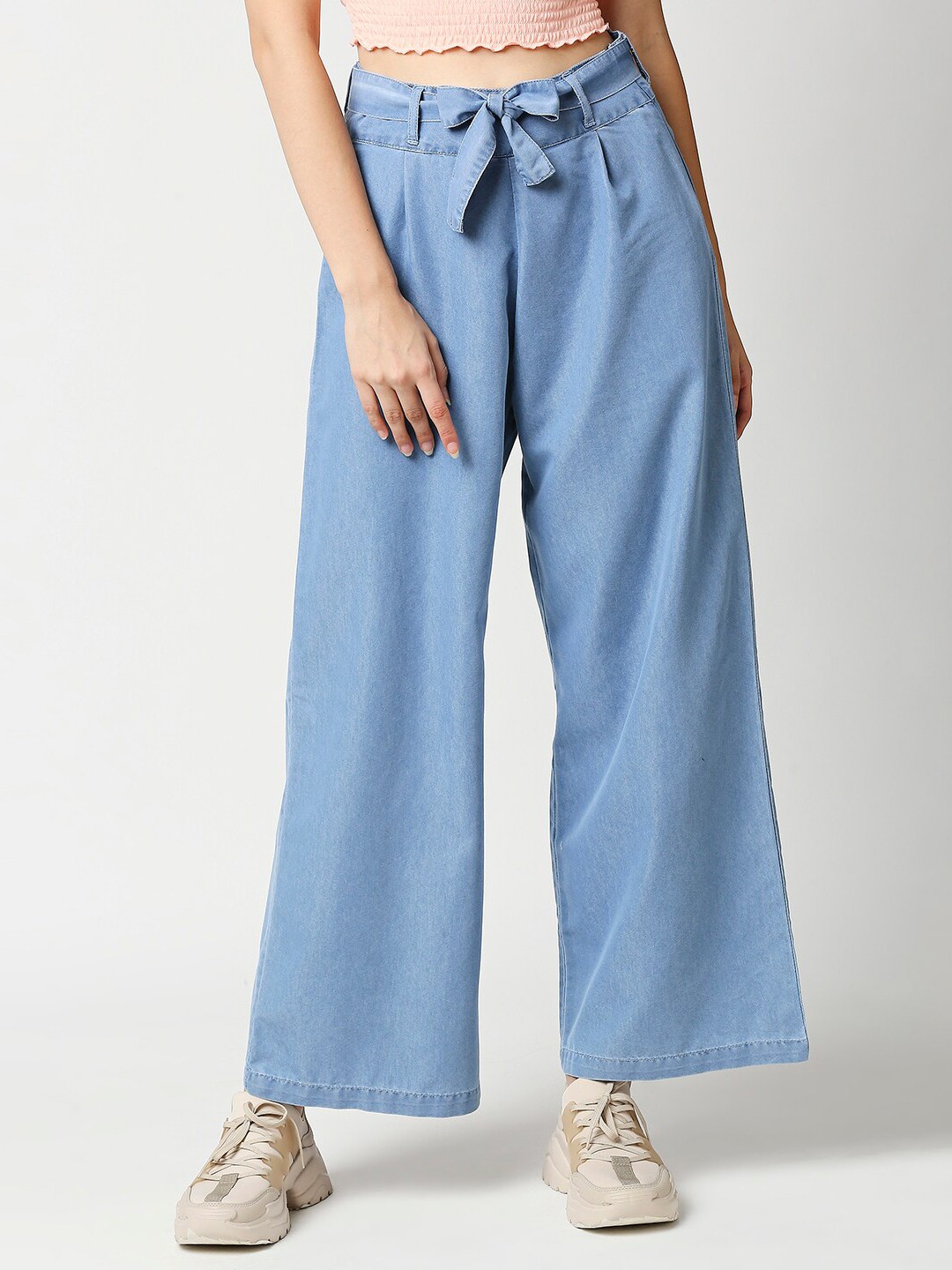 

High Star Women Wide Leg Blue Palazzos