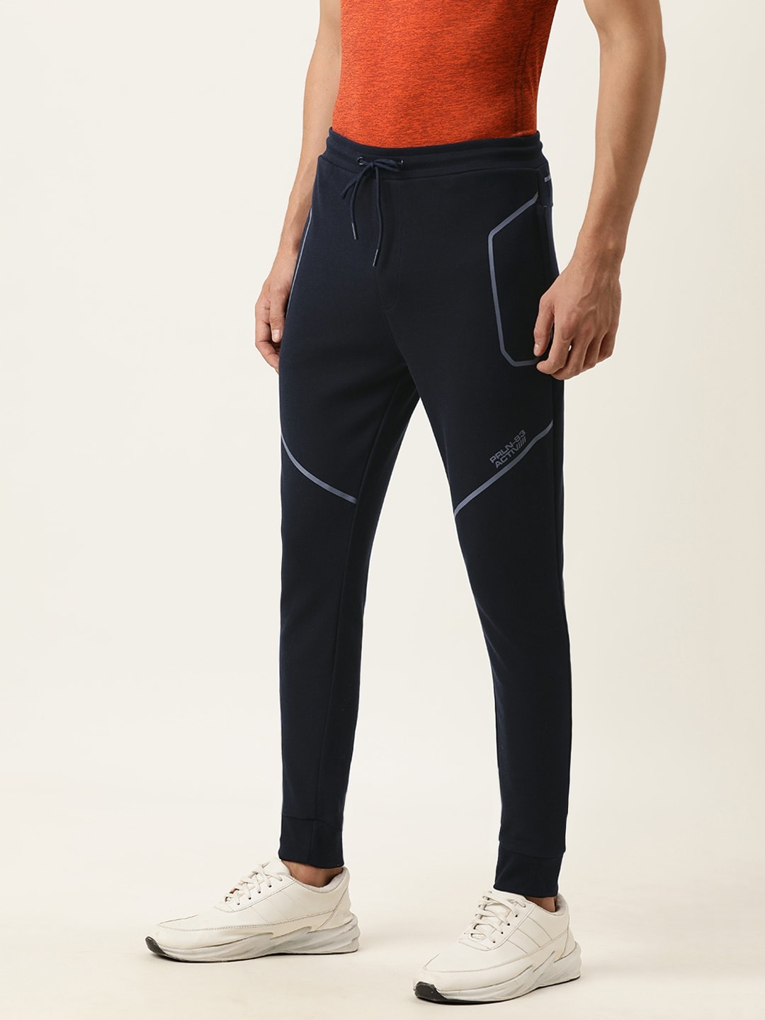 

Proline Active Men Navy Blue Printed Slim Fit Joggers