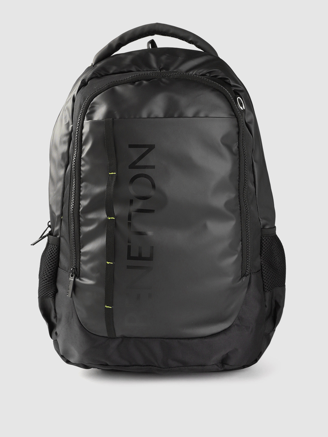

United Colors of Benetton Unisex Black Brand Logo Backpack 21 L with Rain Cover