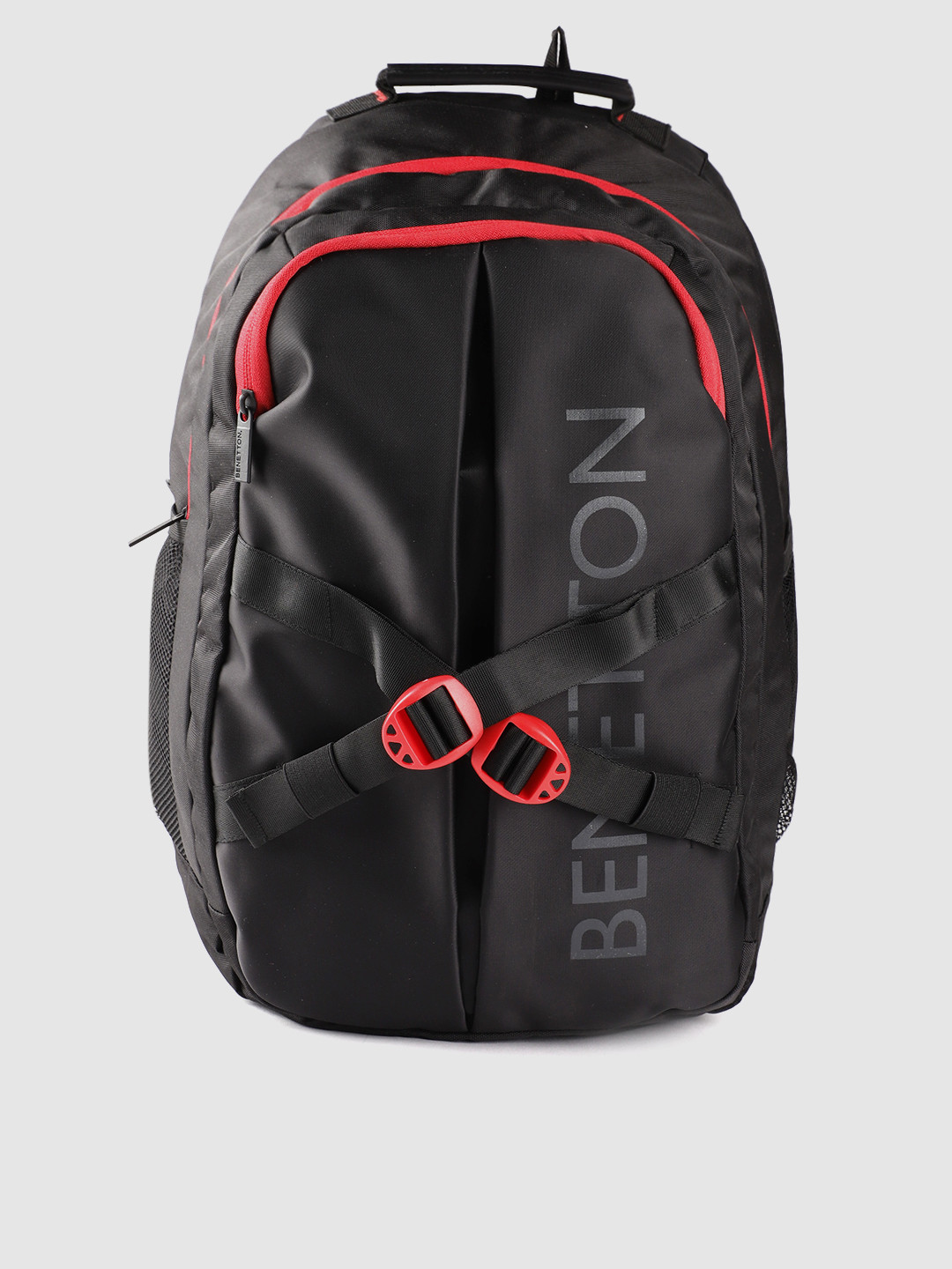 

United Colors of Benetton Unisex Black & Charcoal Brand Logo 16 Inch Laptop Backpack