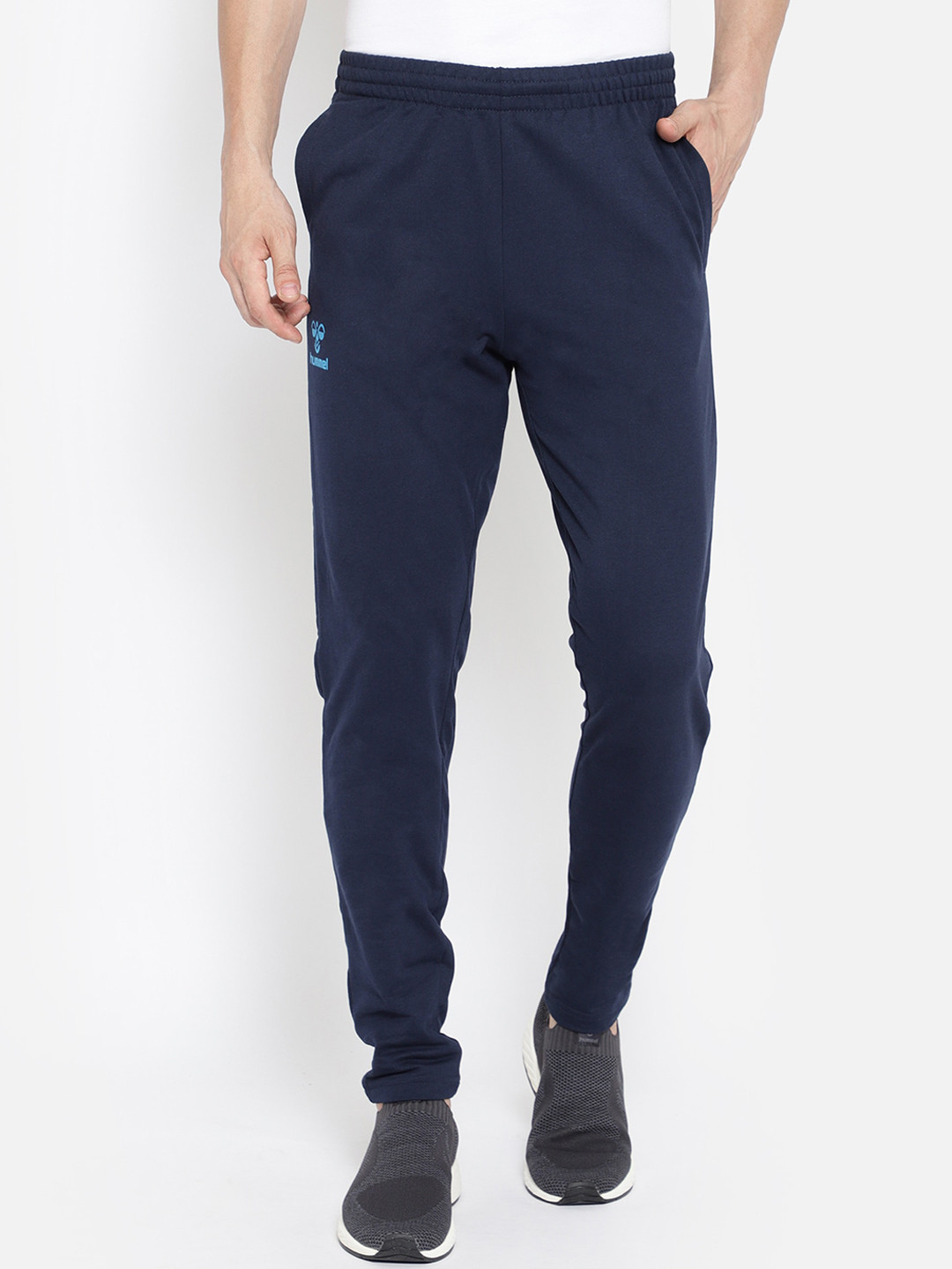 

hummel Men Blue Solid Action Cotton Track Pants