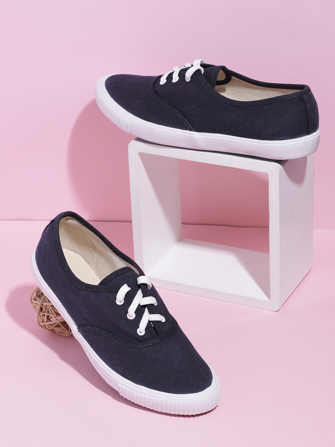

Mast & Harbour Women Navy Blue Solid Sneakers