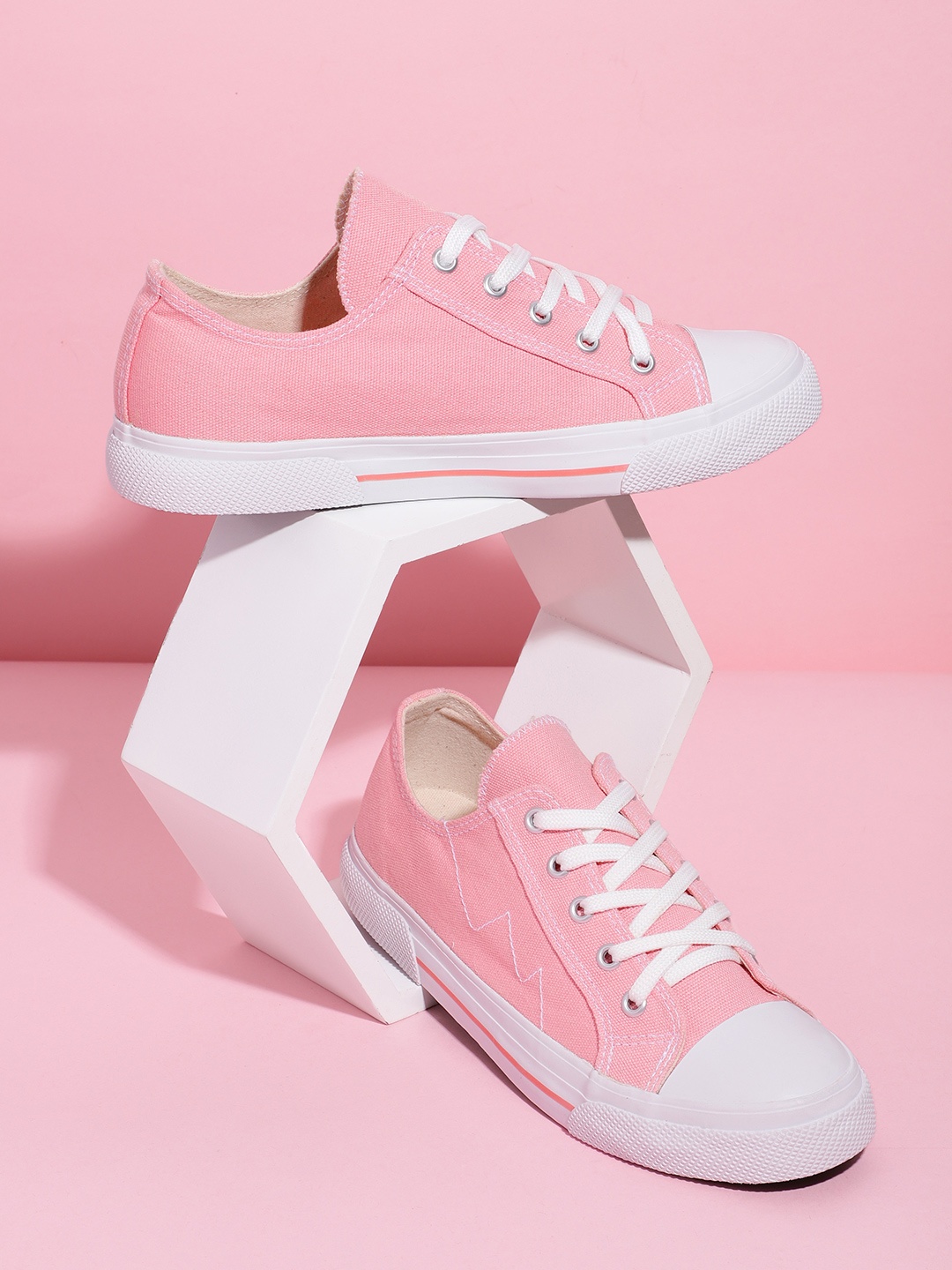 

Mast & Harbour Women Pink Solid Sneakers