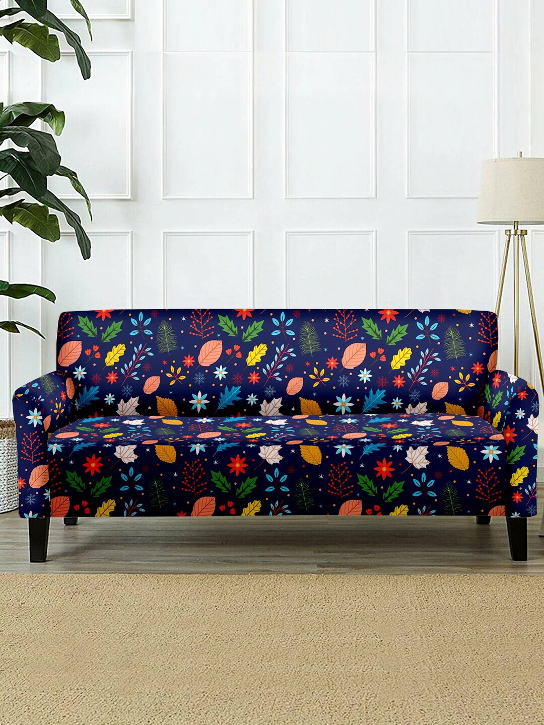 

Cortina Blue & Yellow Printed 3-Seater Sofa Cover
