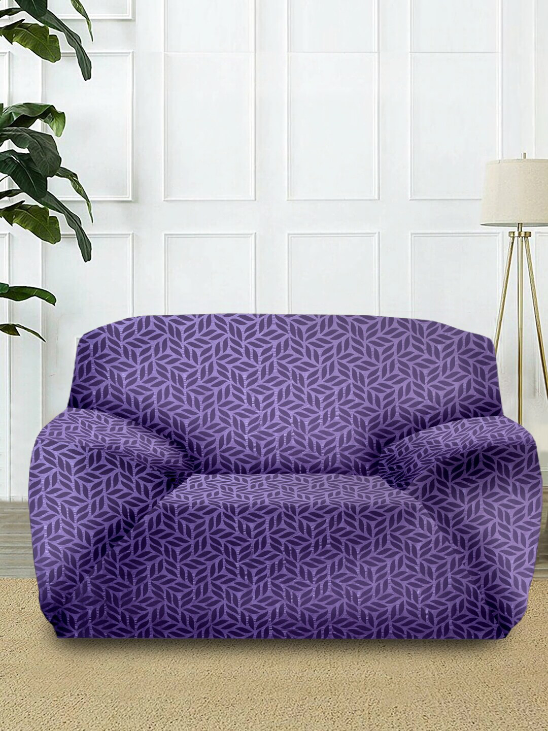 

Cortina Purple Printed 1-Seater Stretchable Non-Slip Sofa Slipcover