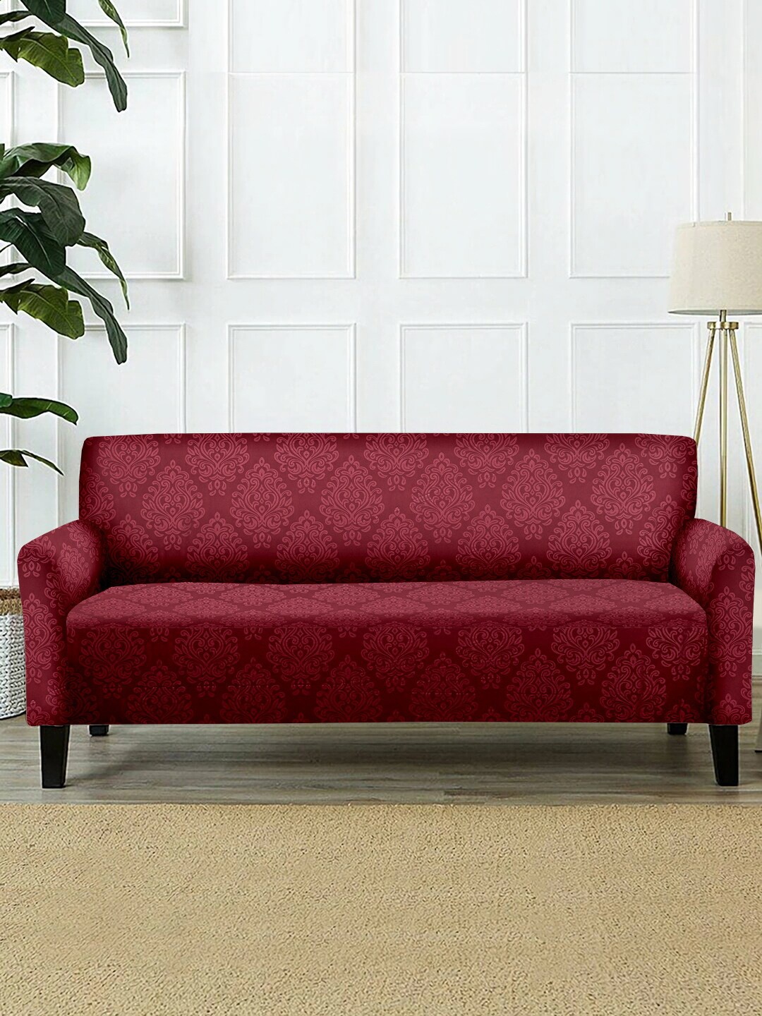 

Cortina Maroon Ethnic Motifs Printed 2-Seater Sofa Cover