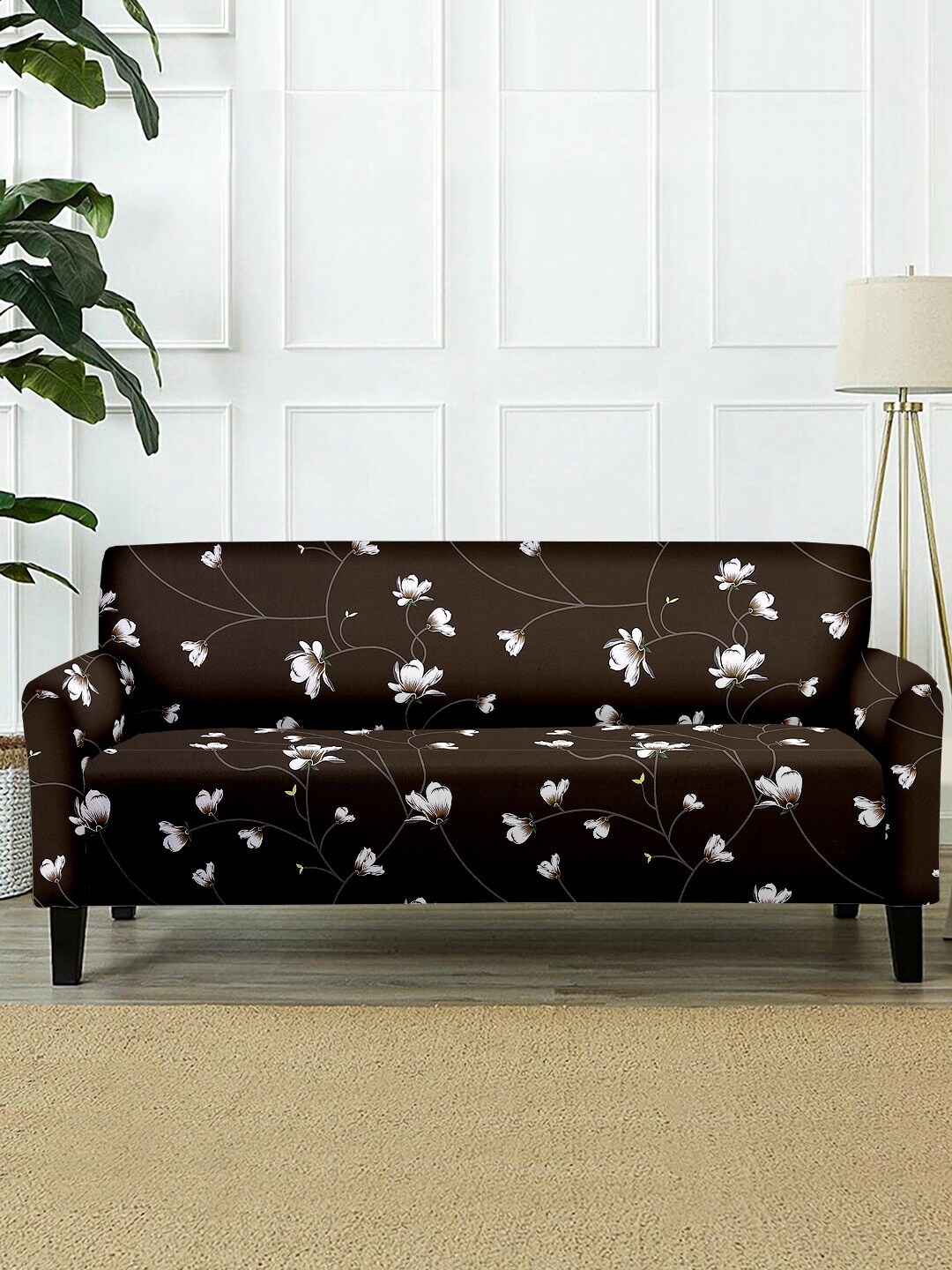 

Cortina Brown & White Floral Printed 2-Seater Sofa Cover