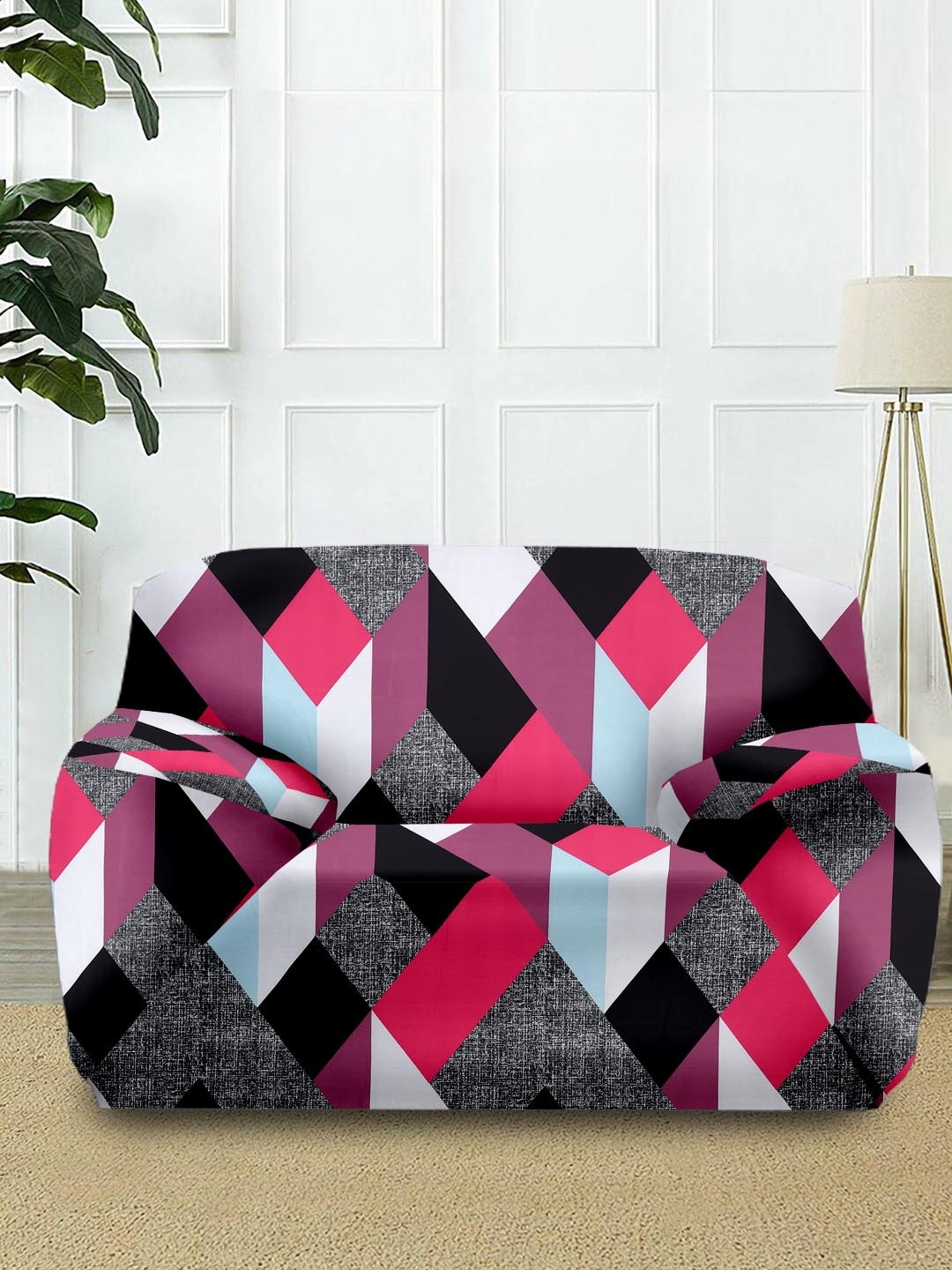 

Cortina Pink & Grey Printed 1-Seater Sofa Covers