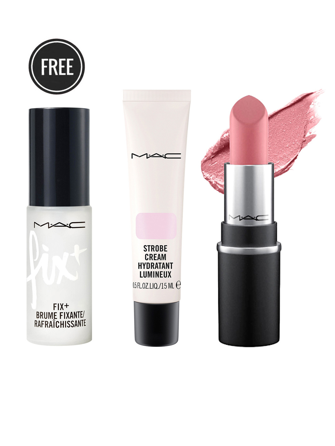 

M.A.C Set of Strobe Cream + Lipstick & Sample Primer, Pink
