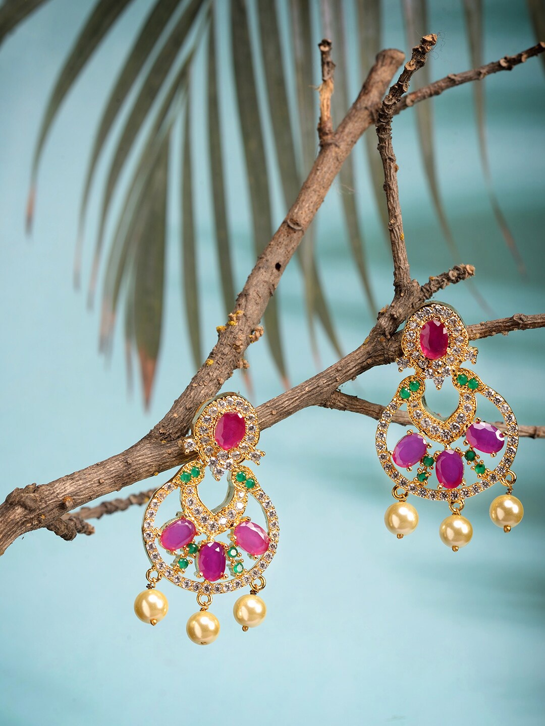 

Saraf RS Jewellery Multicoloured Contemporary Drop Earrings, Multi
