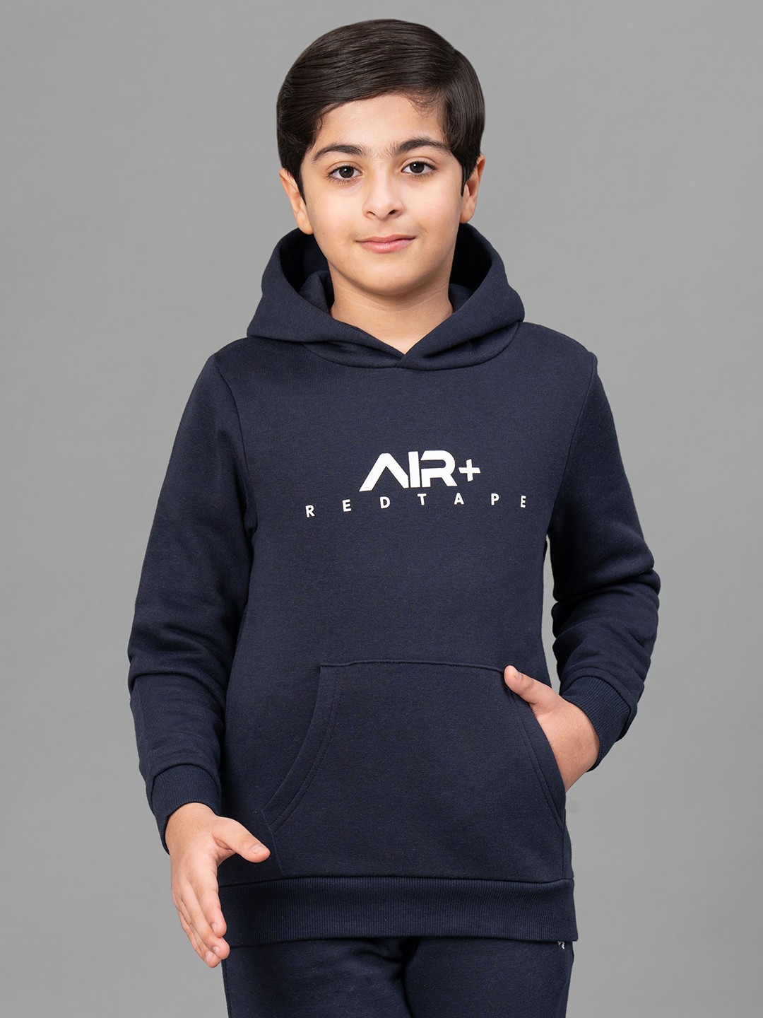 

Red Tape Boys Navy Blue Printed Hooded Sweatshirt