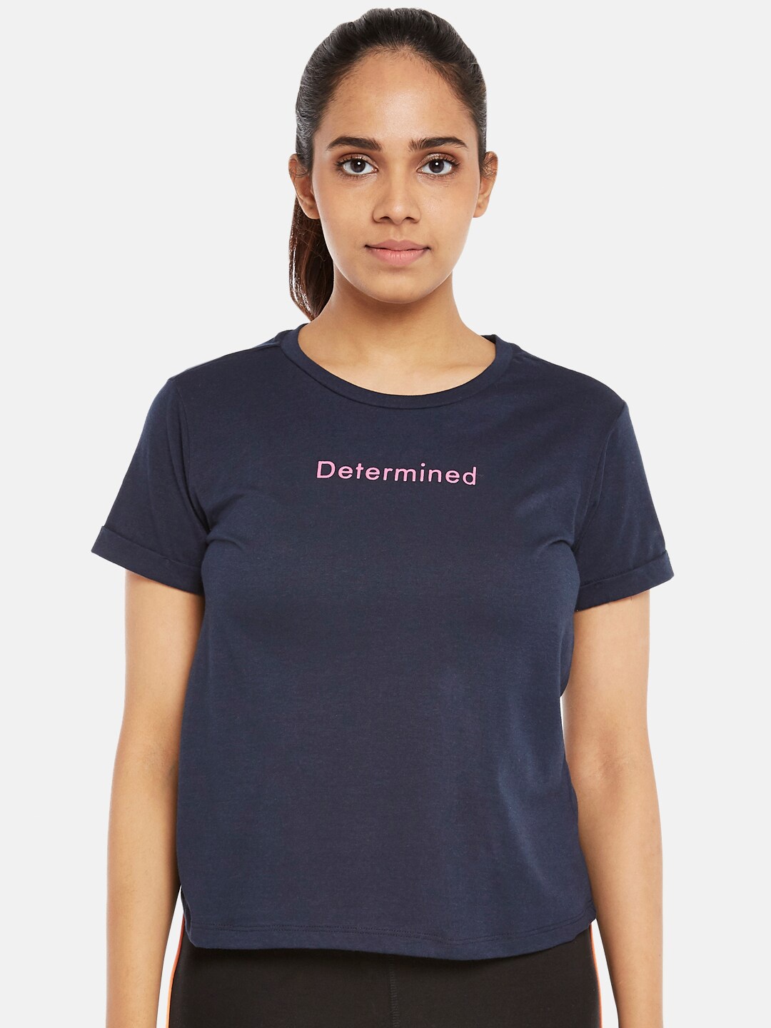 

Ajile by Pantaloons Navy Blue Regular Top