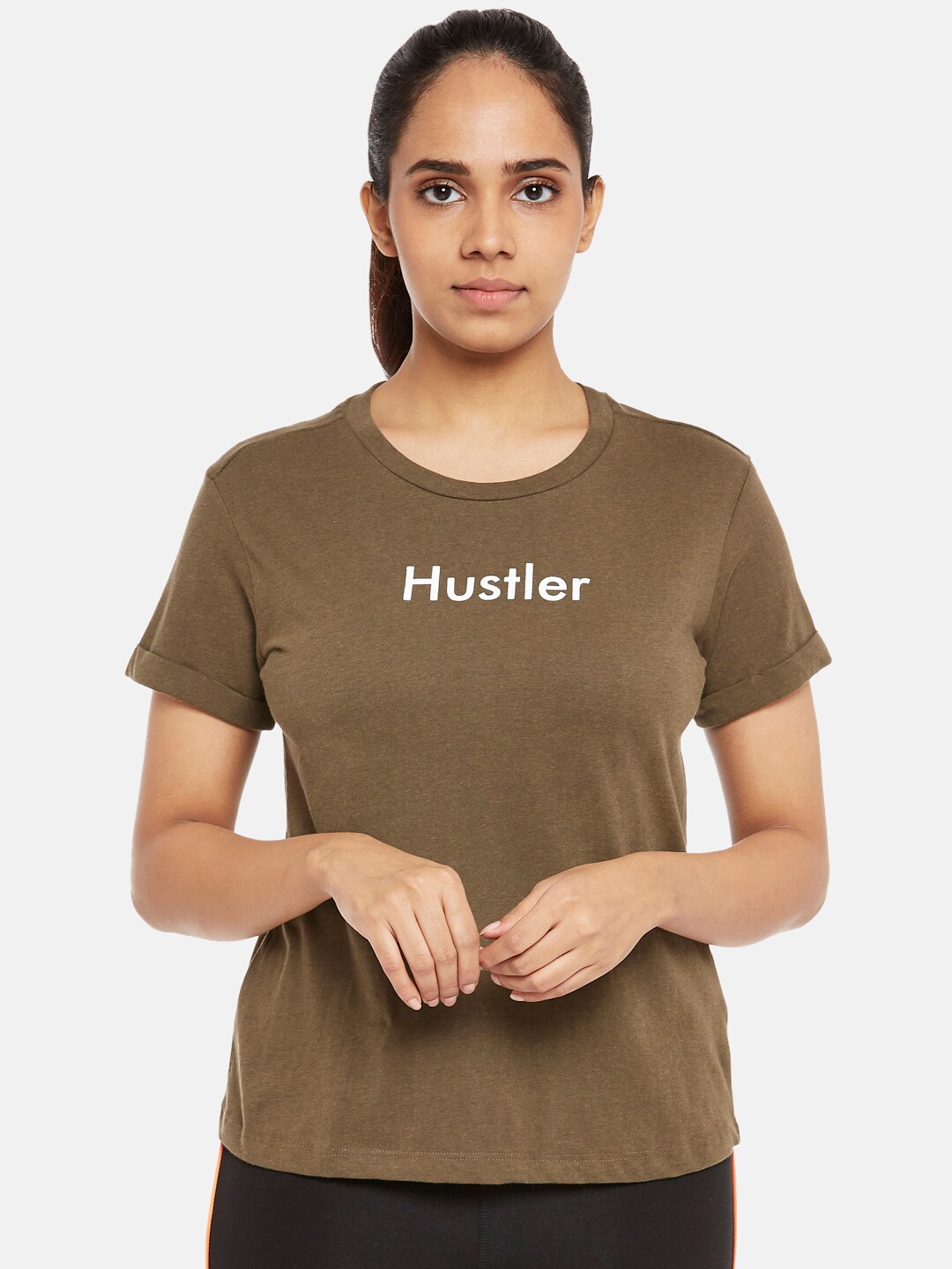 

Ajile by Pantaloons Olive Green Regular Top