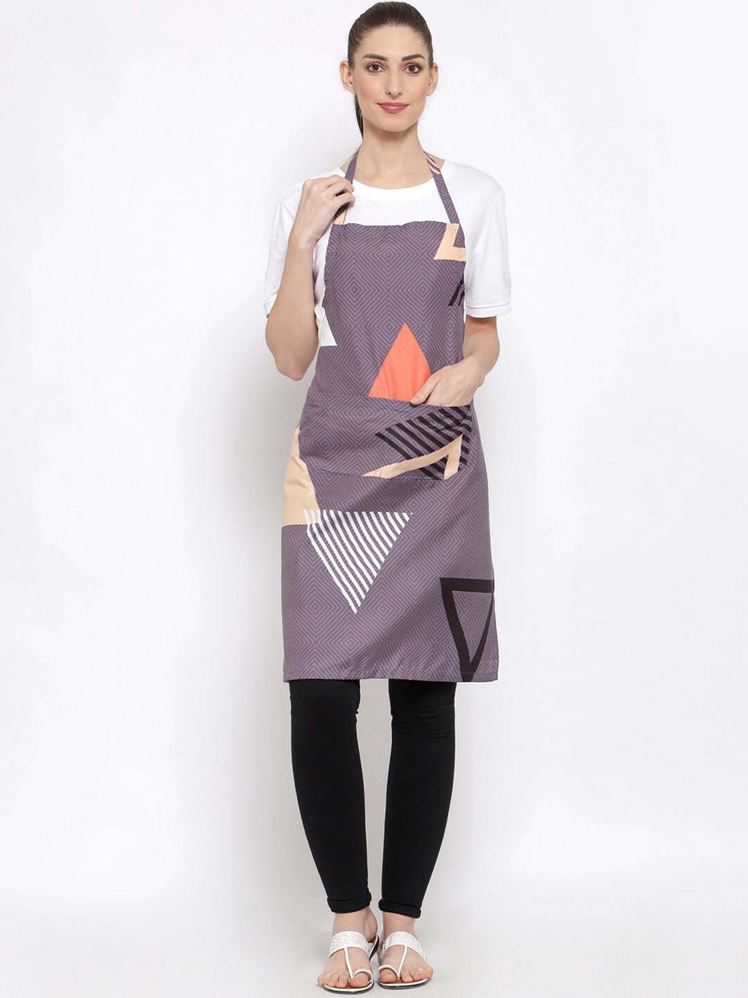 

Klotthe Unisex Grey Printed Apron