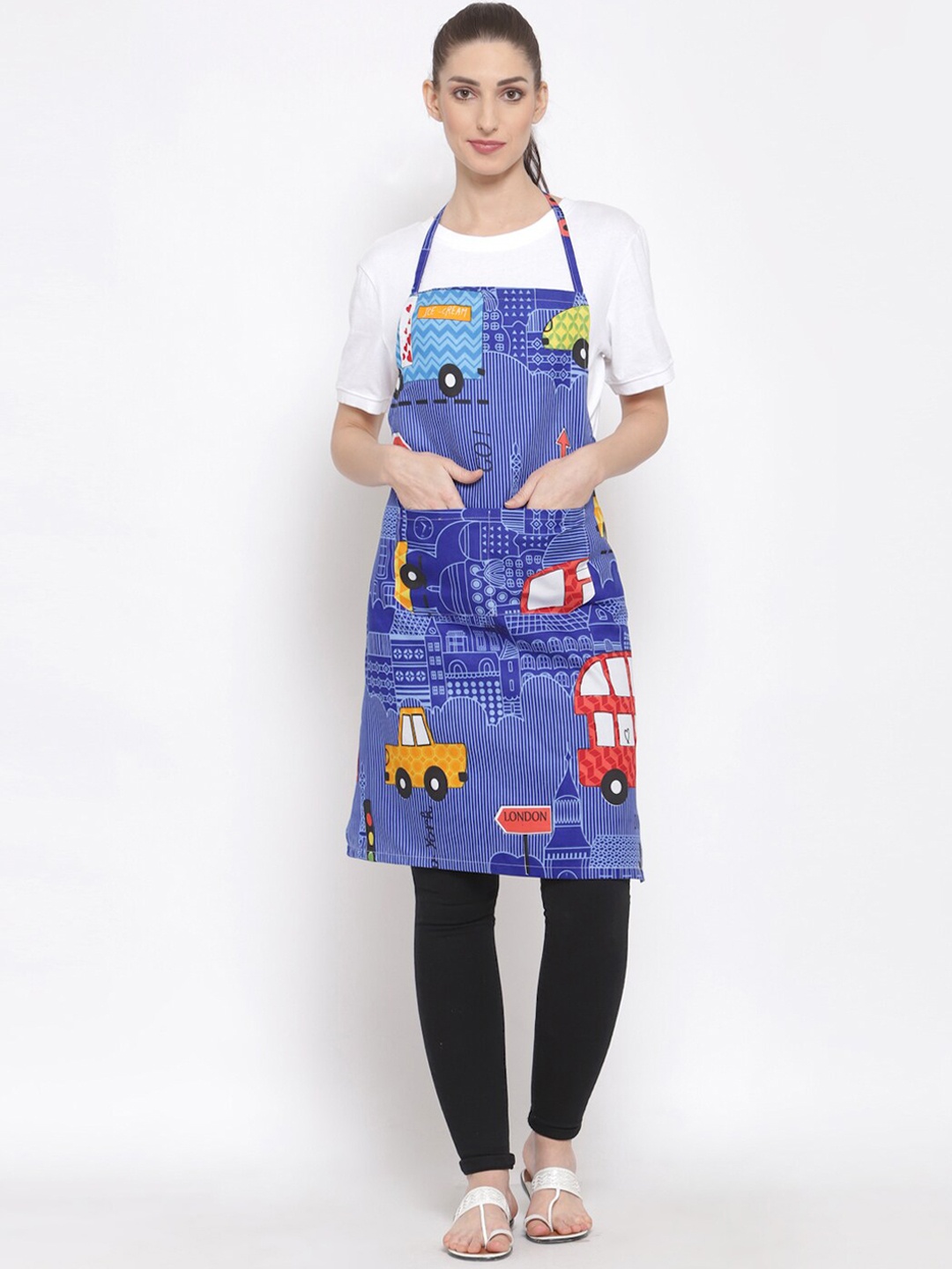 

KLOTTHE Unisex Blue & Red Printed Apron