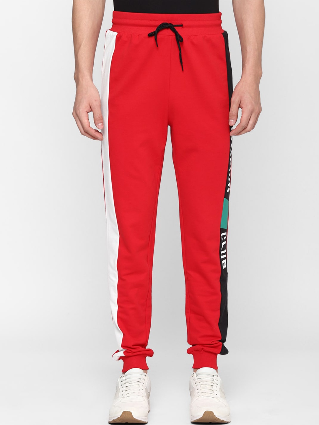 

FOREVER 21 Men Red Printed Track Pants