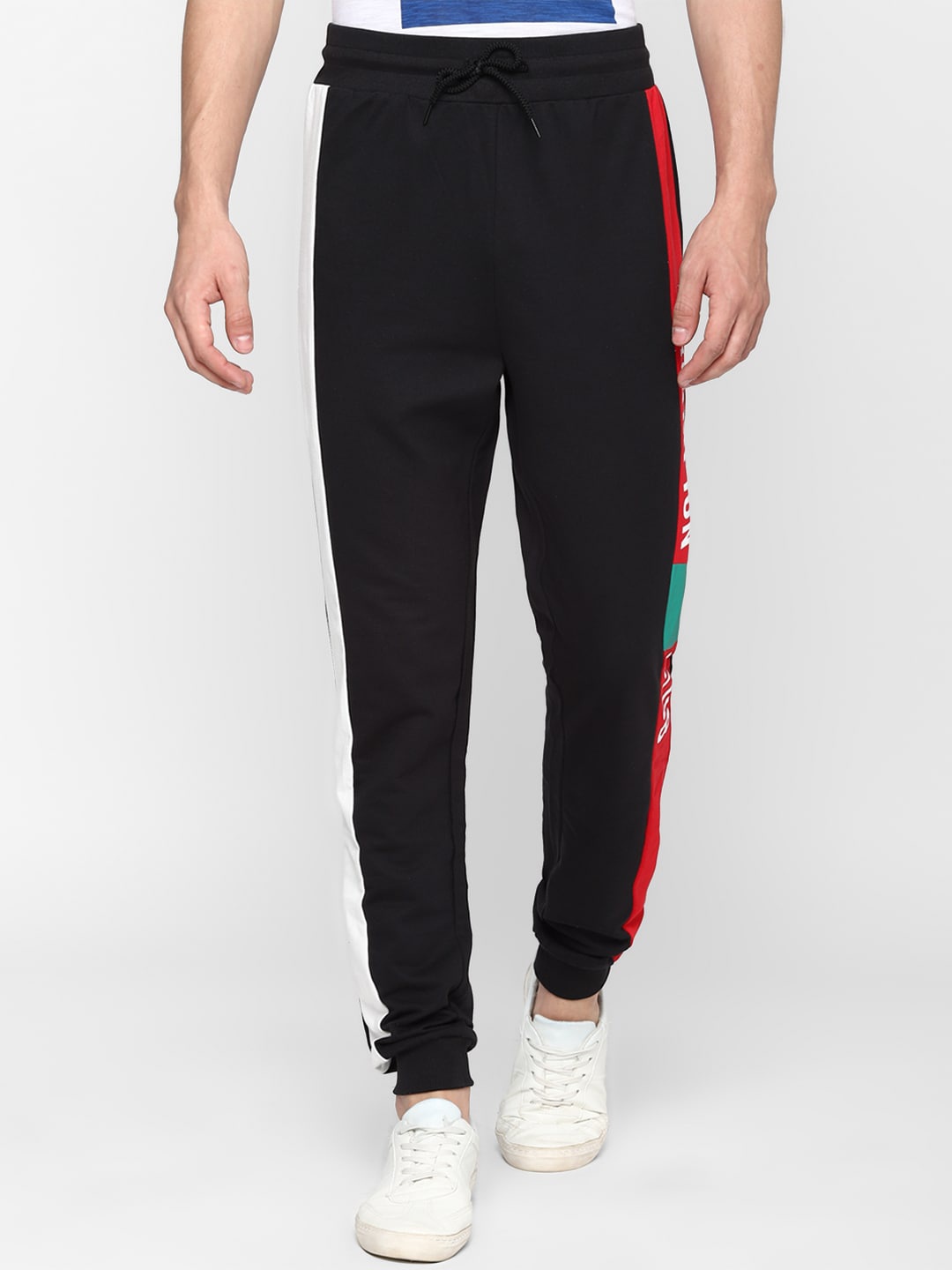 

FOREVER 21 Men Black Printed Track Pants