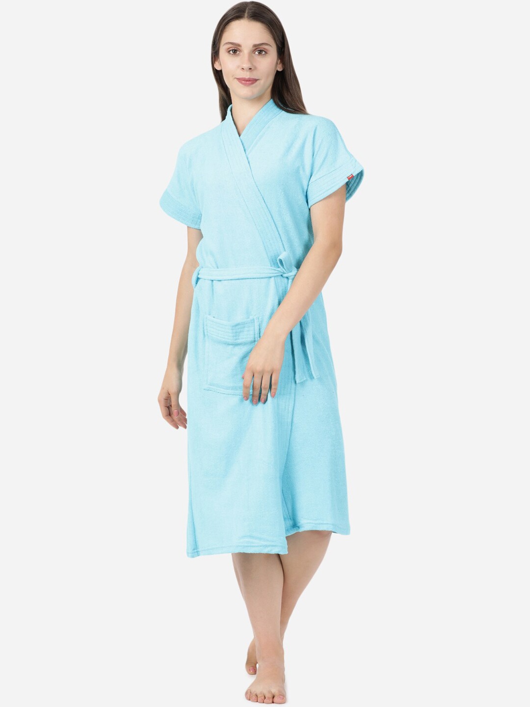 

GOLDSTROMS Women Blue Solid Cotton Bath Robe