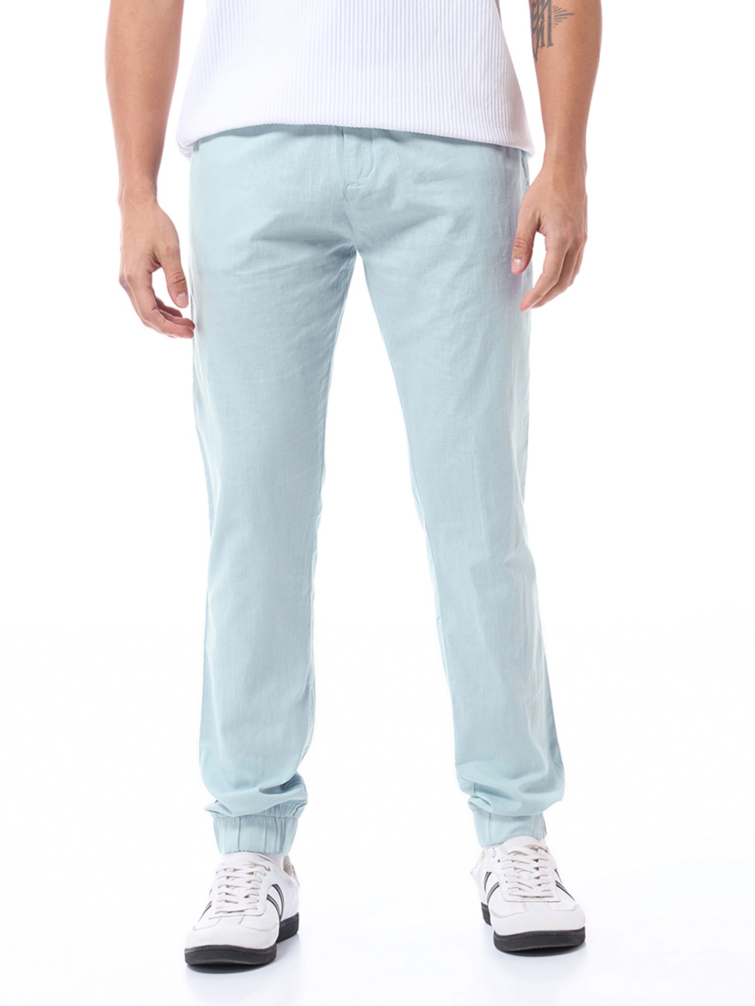 

Bewakoof Men Sky Blue Joggers