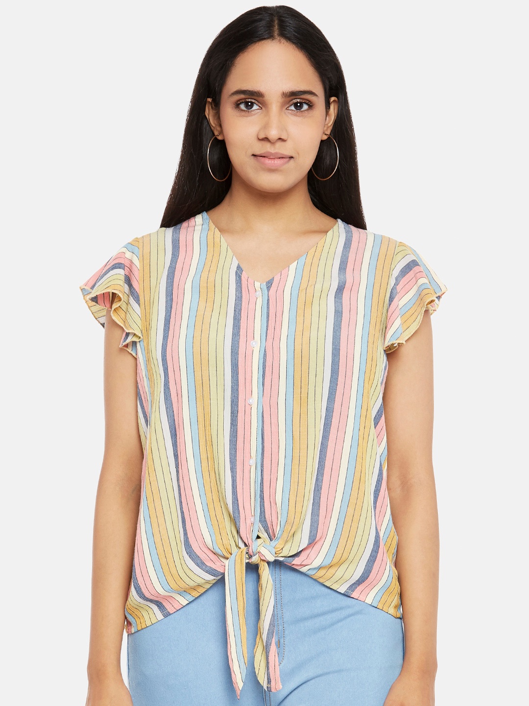 

People Women Multicoloured Striped Regular Top, Multi
