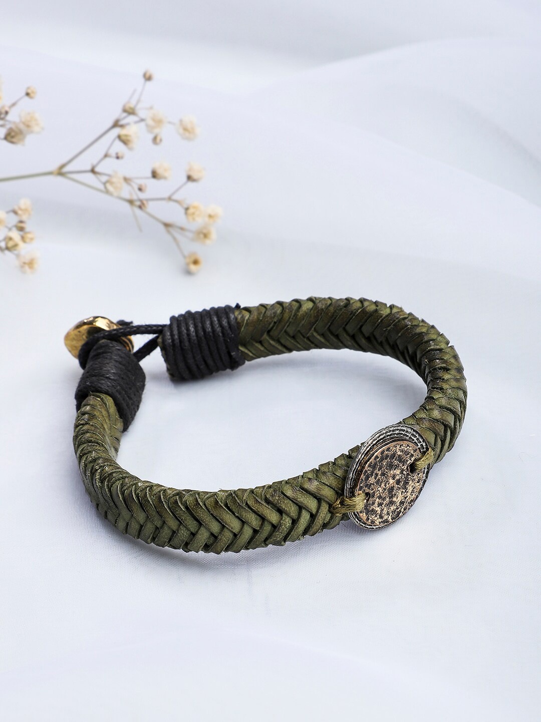 

Fabindia Green Leather Rakhi Bracelet