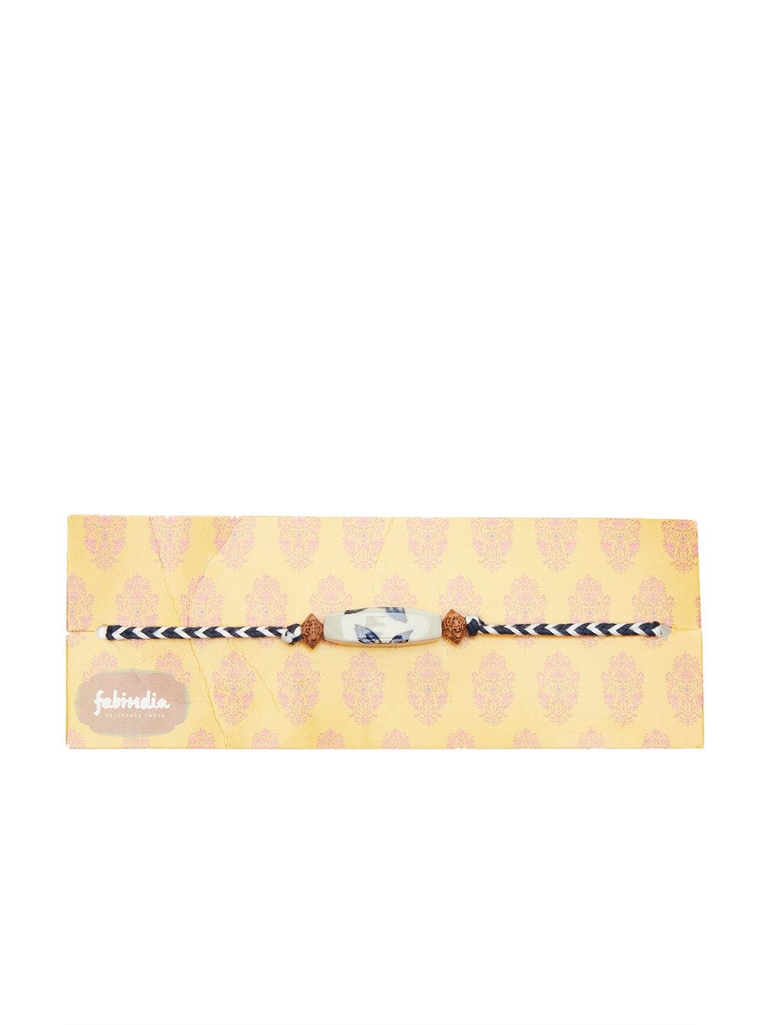 

Fabindia Blue & White Floral Rakhi