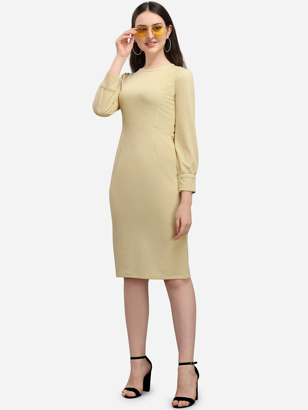 

PURVAJA Yellow Sheath Dress