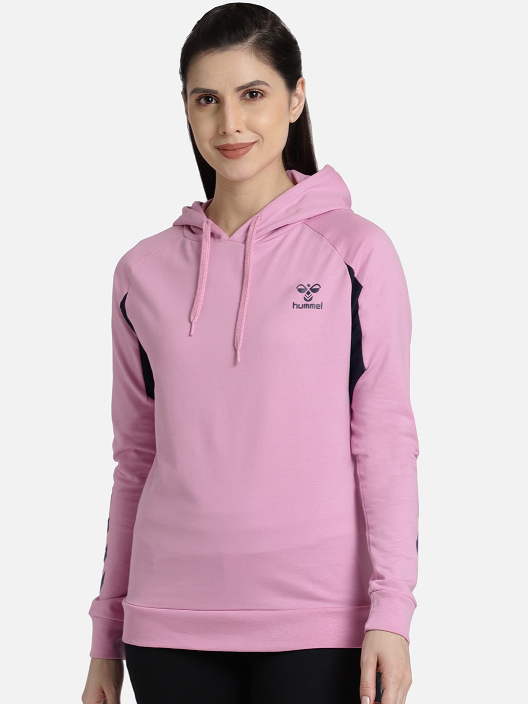 

hummel Women Pink Solid Hooded Sweatshirt