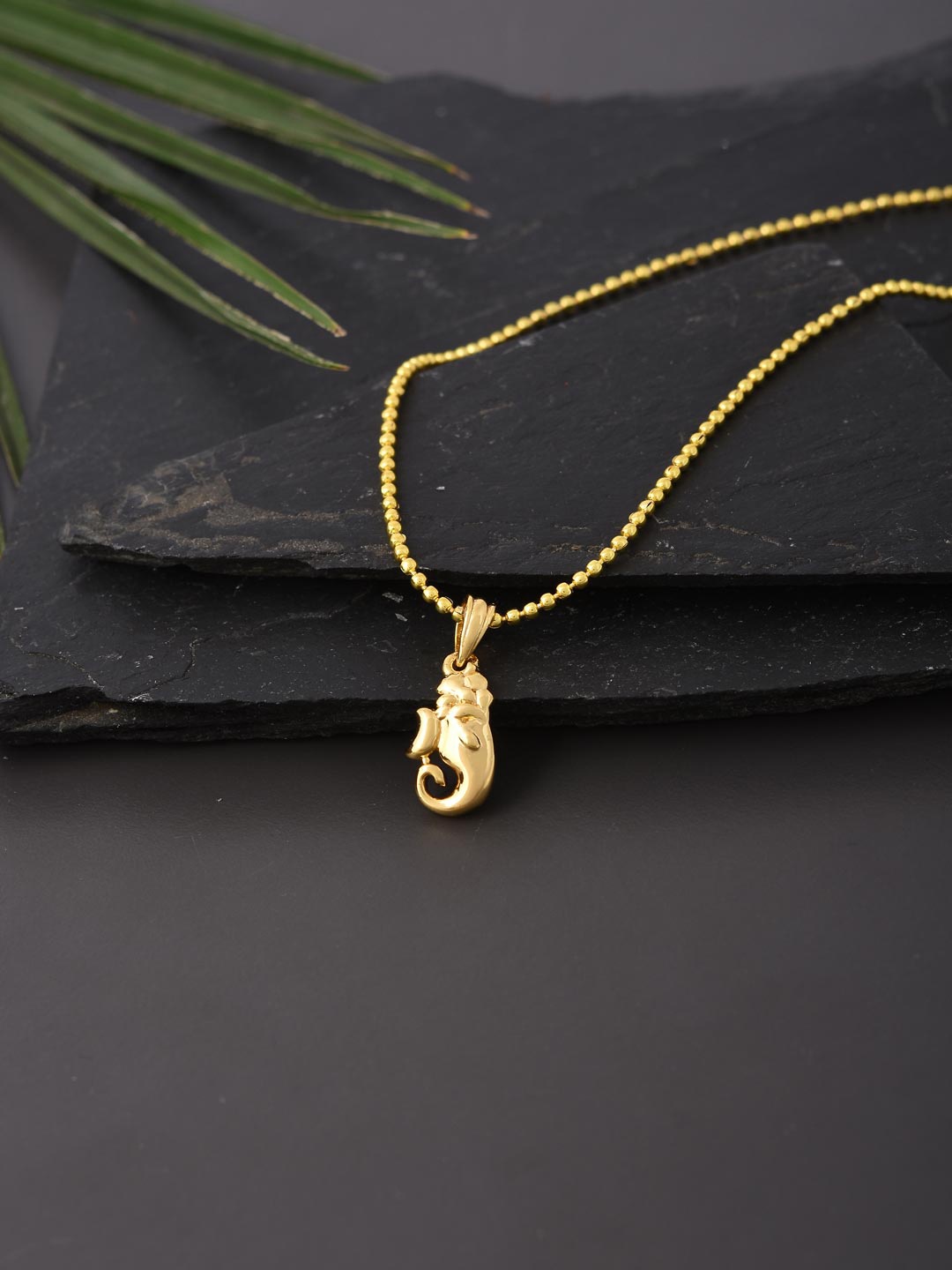 

Tistabene Gold-Plated Ganpati Pendant With Chain