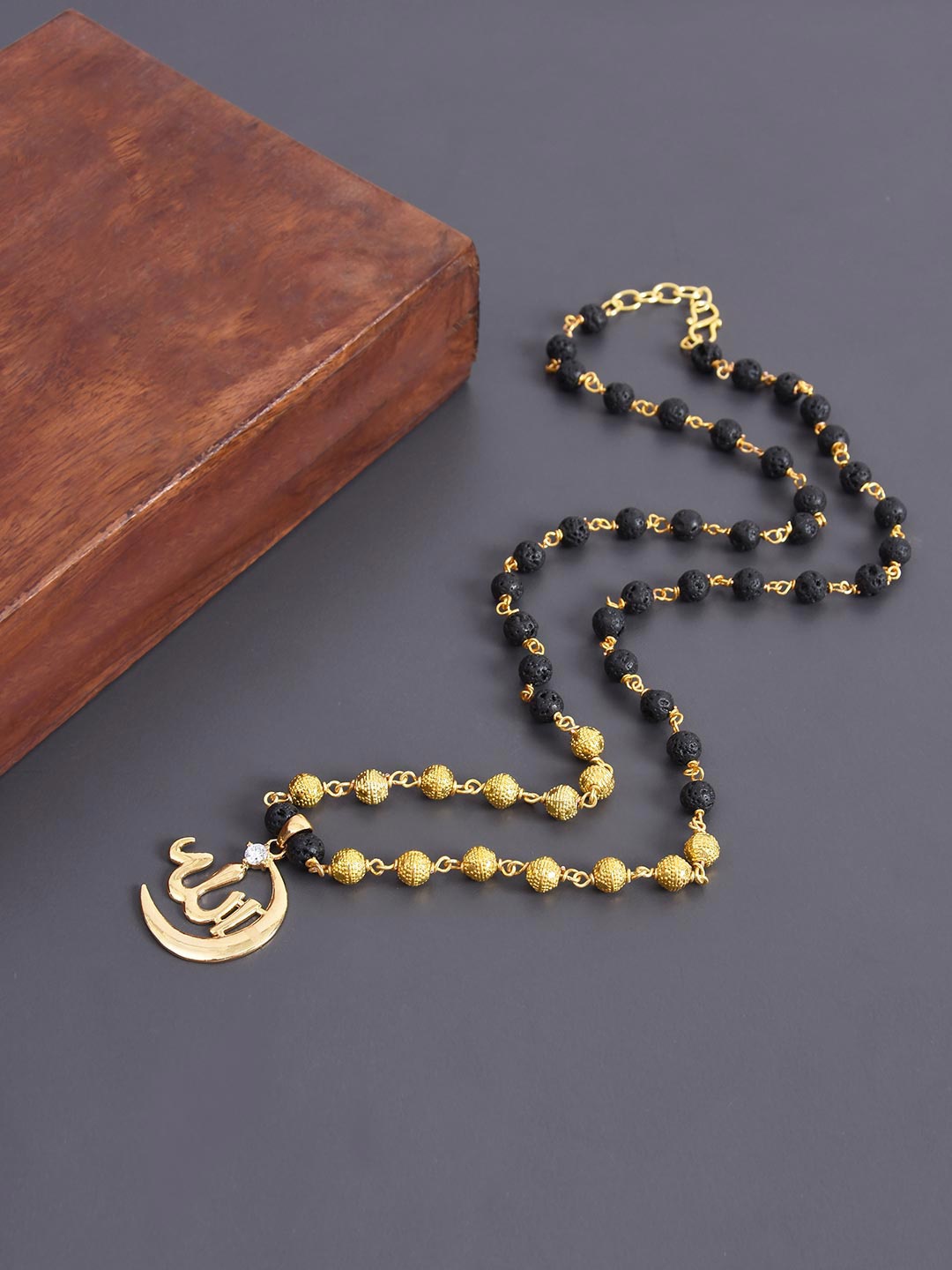 

Tistabene Men Gold-Plated & Black Allah Pendant