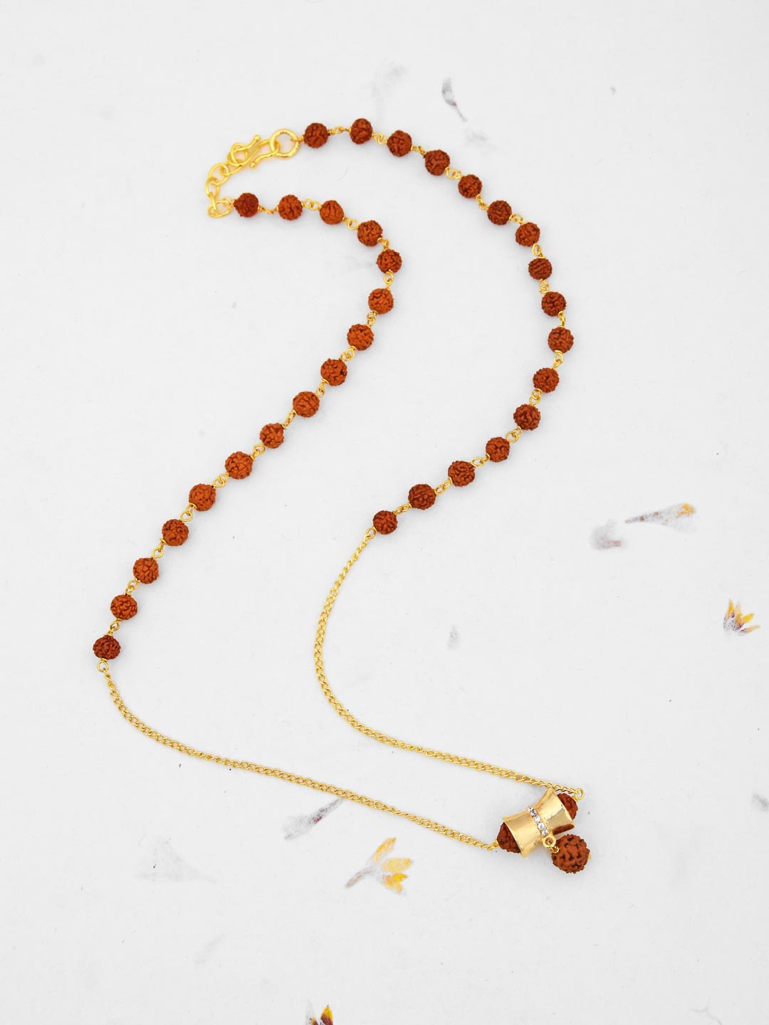 

Tistabene Men Gold-Plated Shivay Damru Rudraksha Pendant