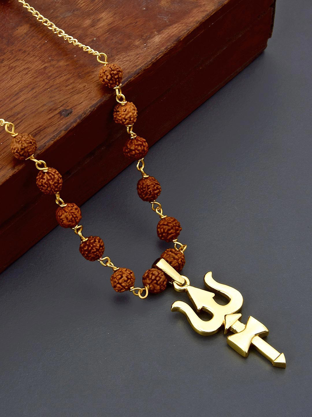 

Tistabene Men Gold-Plated Trishul Pendant