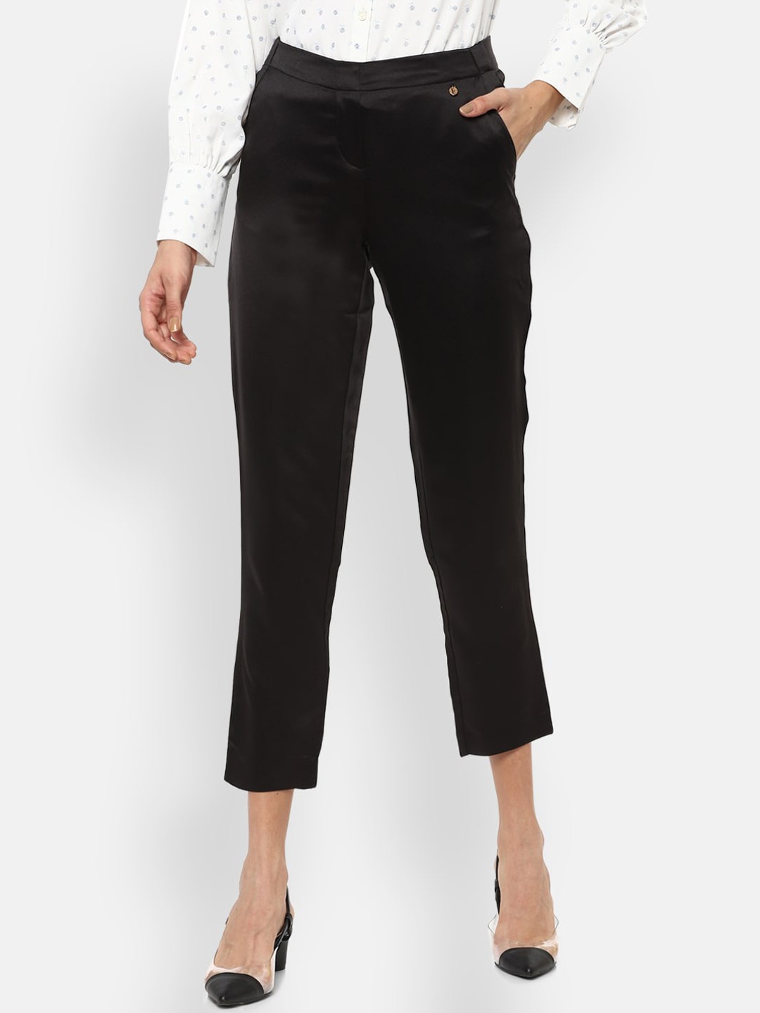 

Van Heusen Woman Women Black Slim Fit Trousers