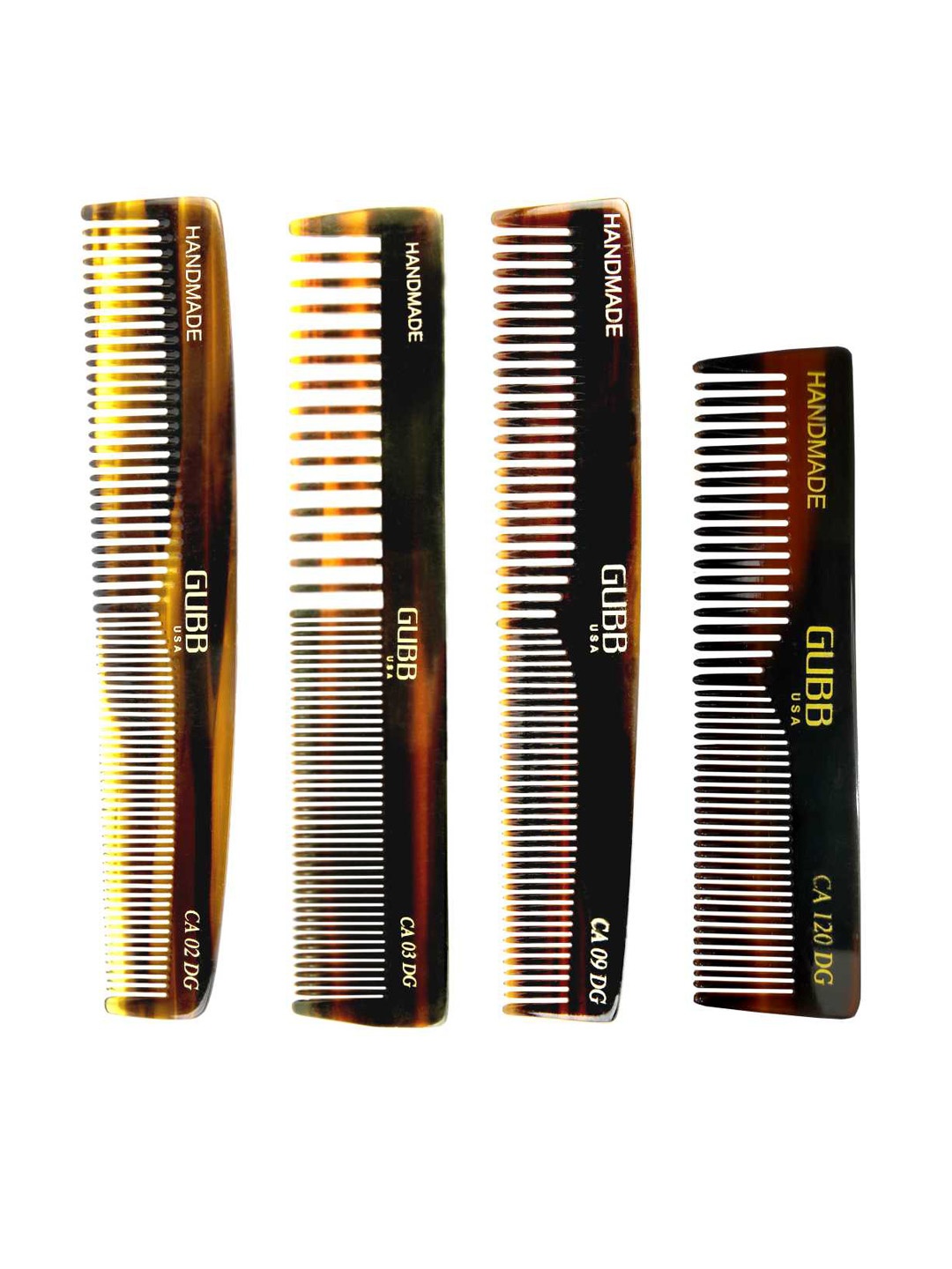 

GUBB Unisex Brown Pack of 4 Handcrafted Soft Bristle Dressing Hair Comb