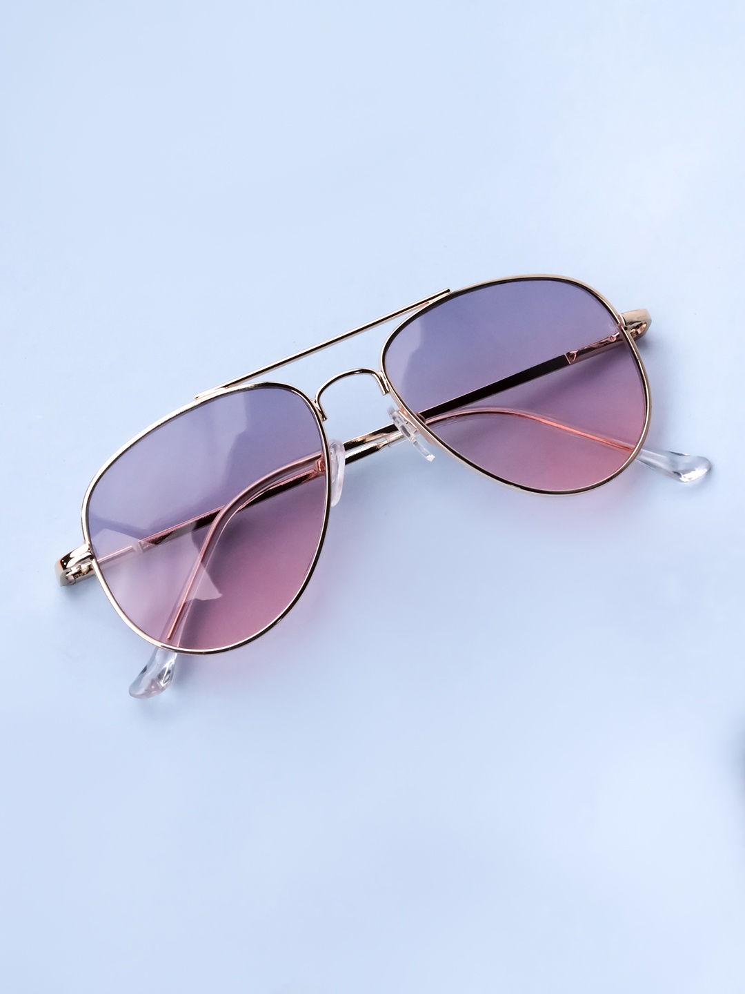 

Spiky Unisex Kids Gold UV Protected Aviator Sunglasses