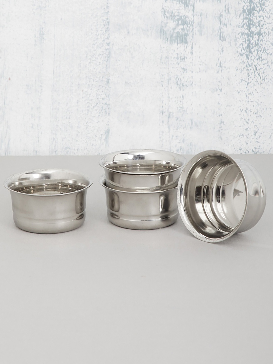 

Home Centre Set Of 4 Silver-Toned Solid Stainless Steel Katoris-200ml