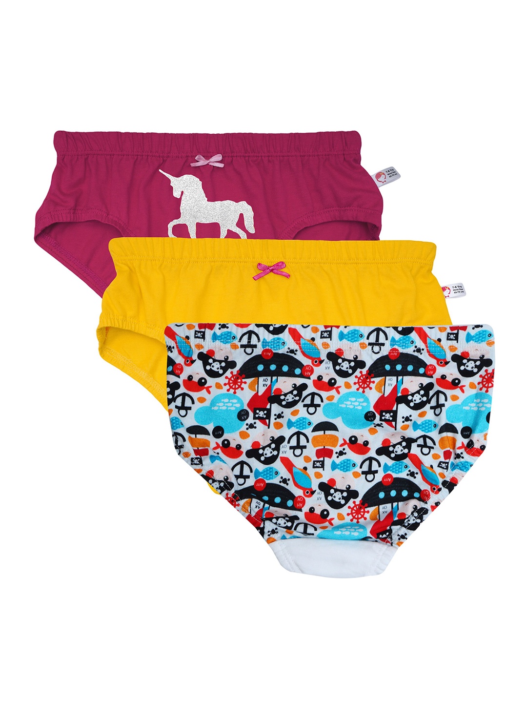 

DChica Girls Pack Of 3 Assorted Basic Briefs DCPNJL6941/4-5