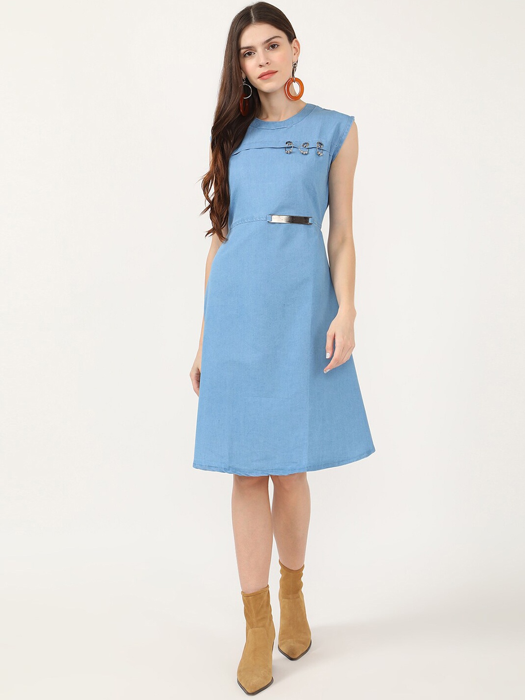 

V2 Value & Variety Blue Denim A-Line Dress
