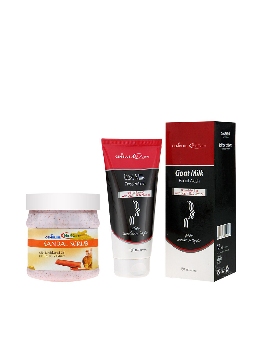 

GEMBLUE BioCare Unisex Sandal Scrub, 500ml and Goat Milk Face Wash, 150ml, Multi