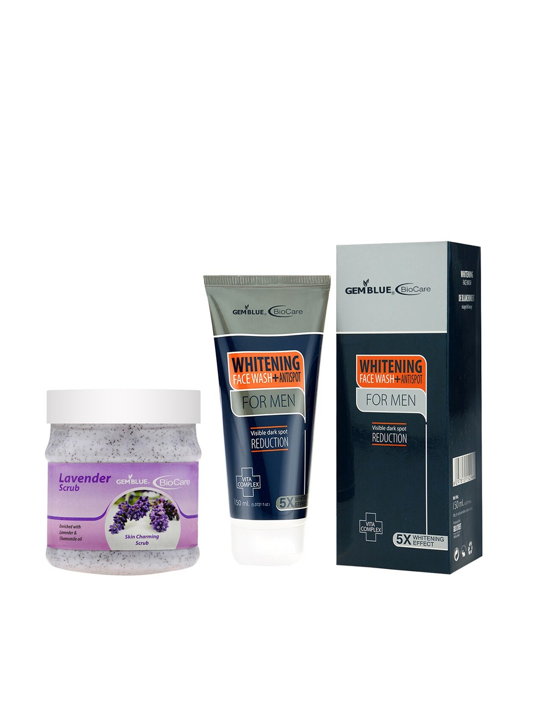 

GEMBLUE BioCare Unisex Lavendar scrub, 500ml and Whitening Face Wash,150ml, Multi