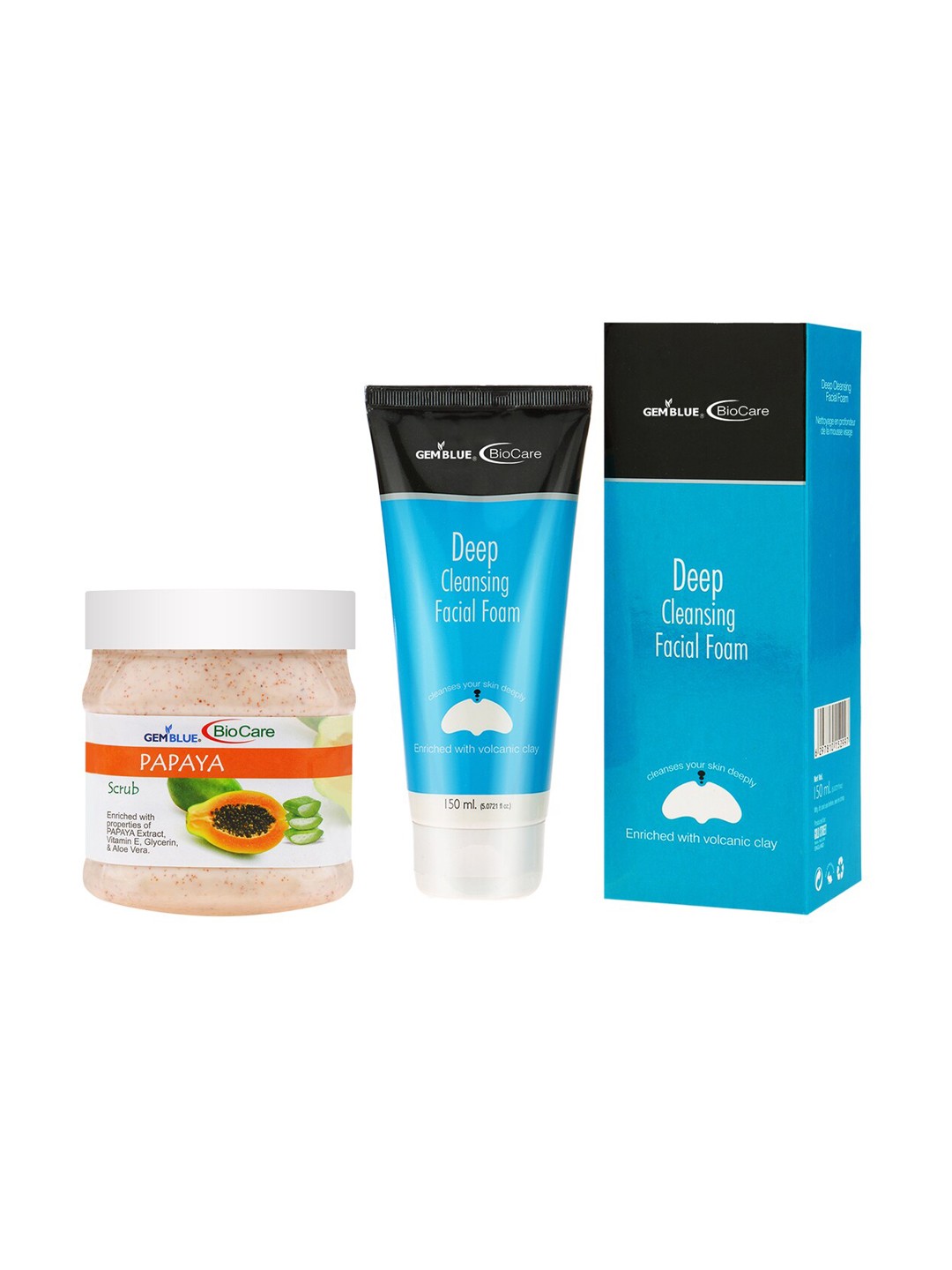 

GEMBLUE BioCare Deep Cleansing Facial Foam & Orange Scrub 650ml, Multi
