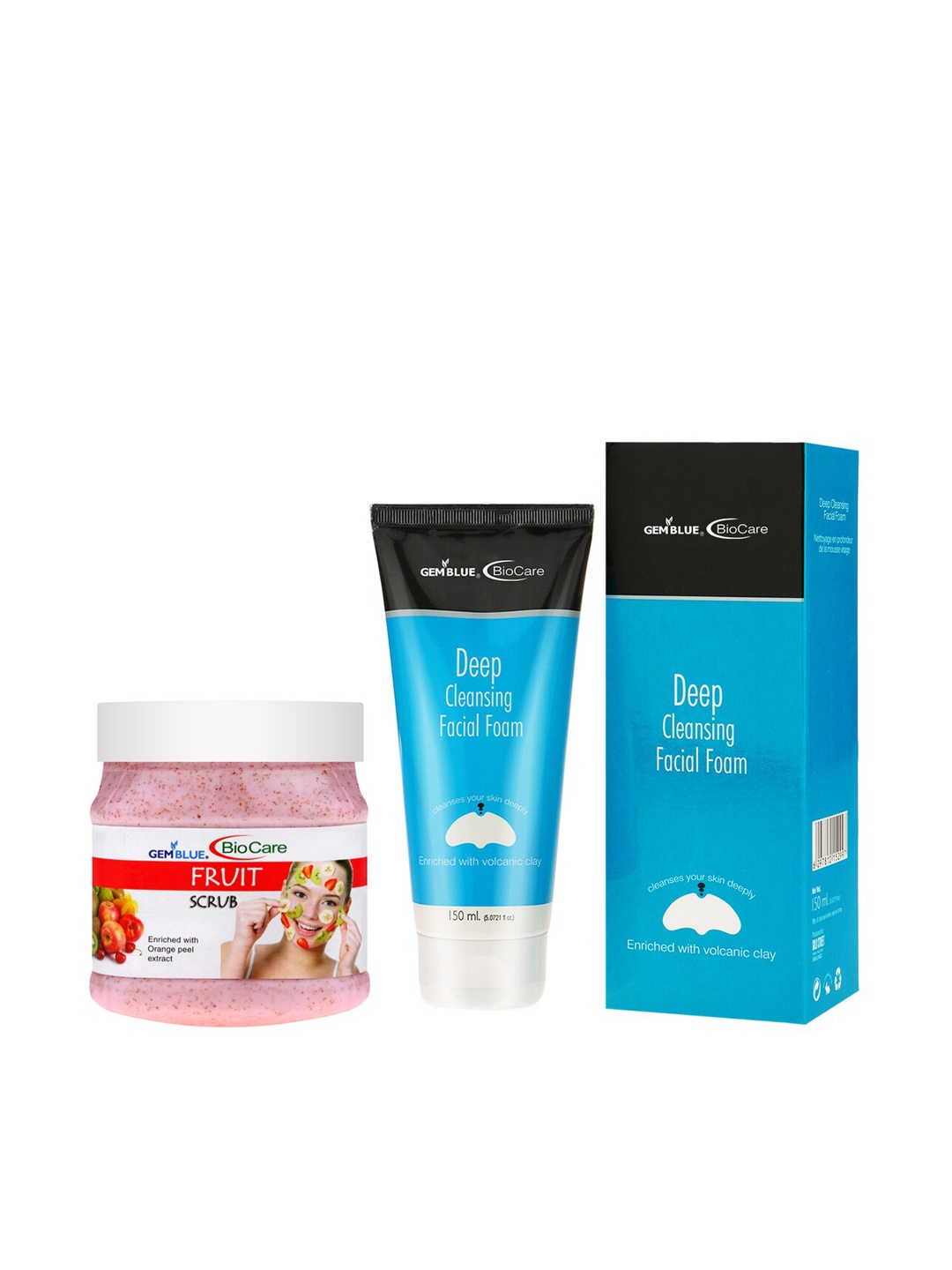 

GEMBLUE BioCare Deep Cleansing Facial Foam & Fruit Scrub 650ml, Multi